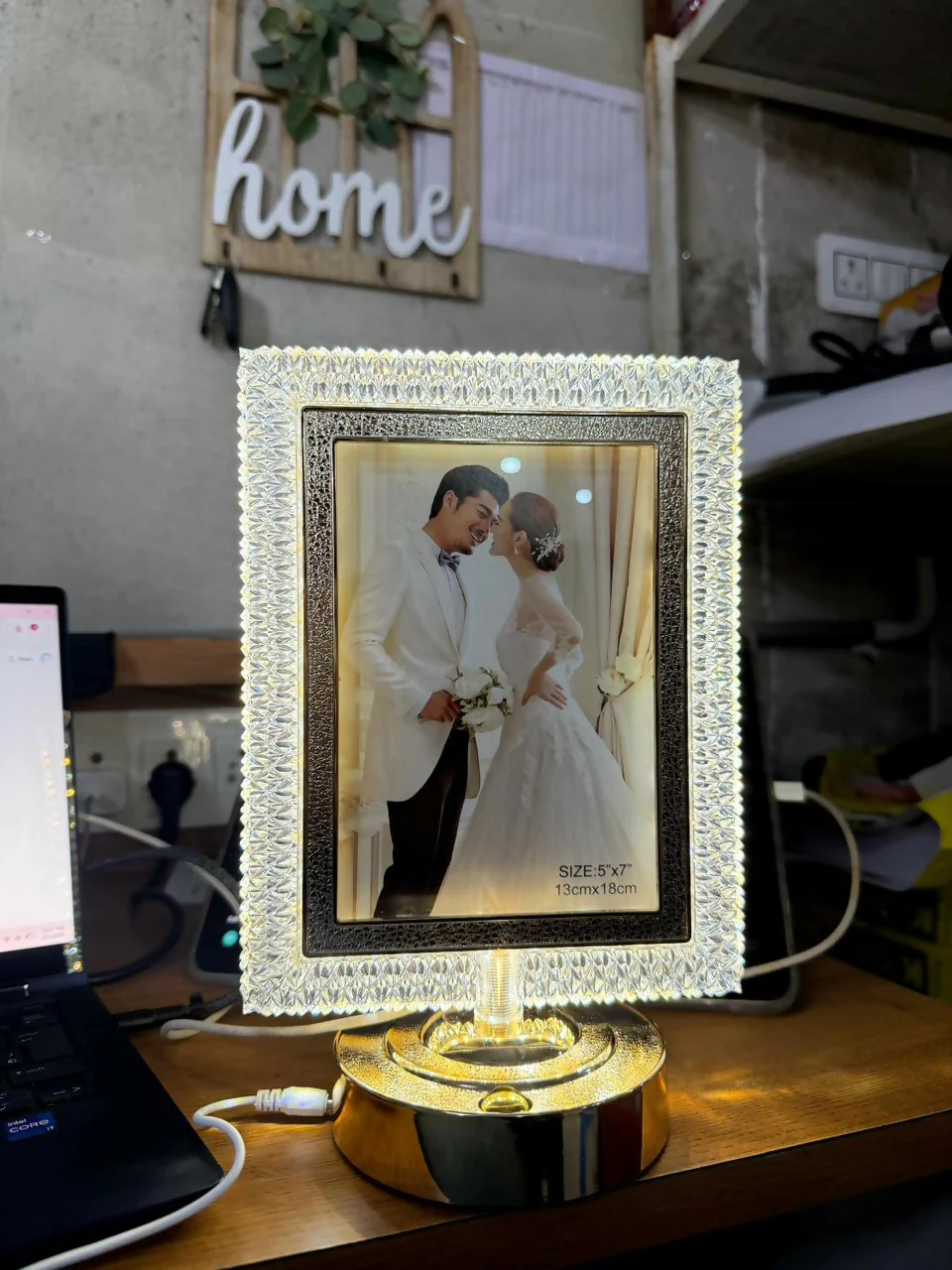 LED Crystal Photo Frame Lamp with Decorative Base | Table Night Light - Image 5