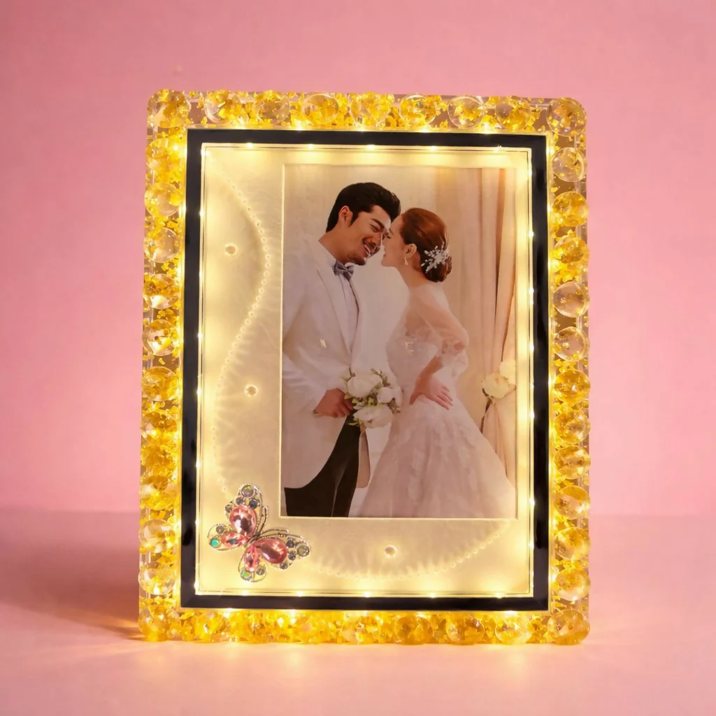 LED Crystal Photo Frame with Light Decorative Table Frame - Image 2