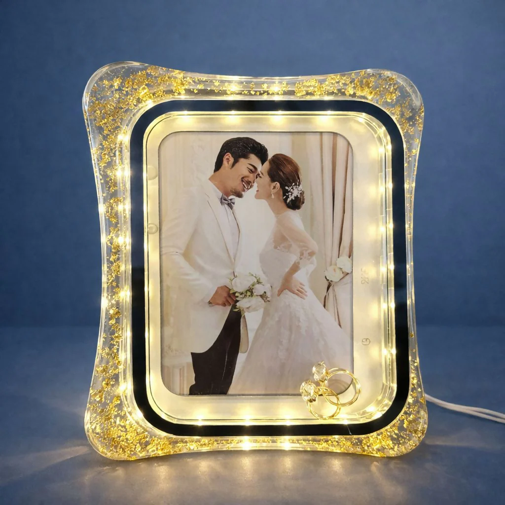 LED Crystal Photo Frame with Romantic Light for Couple Memories - Image 3