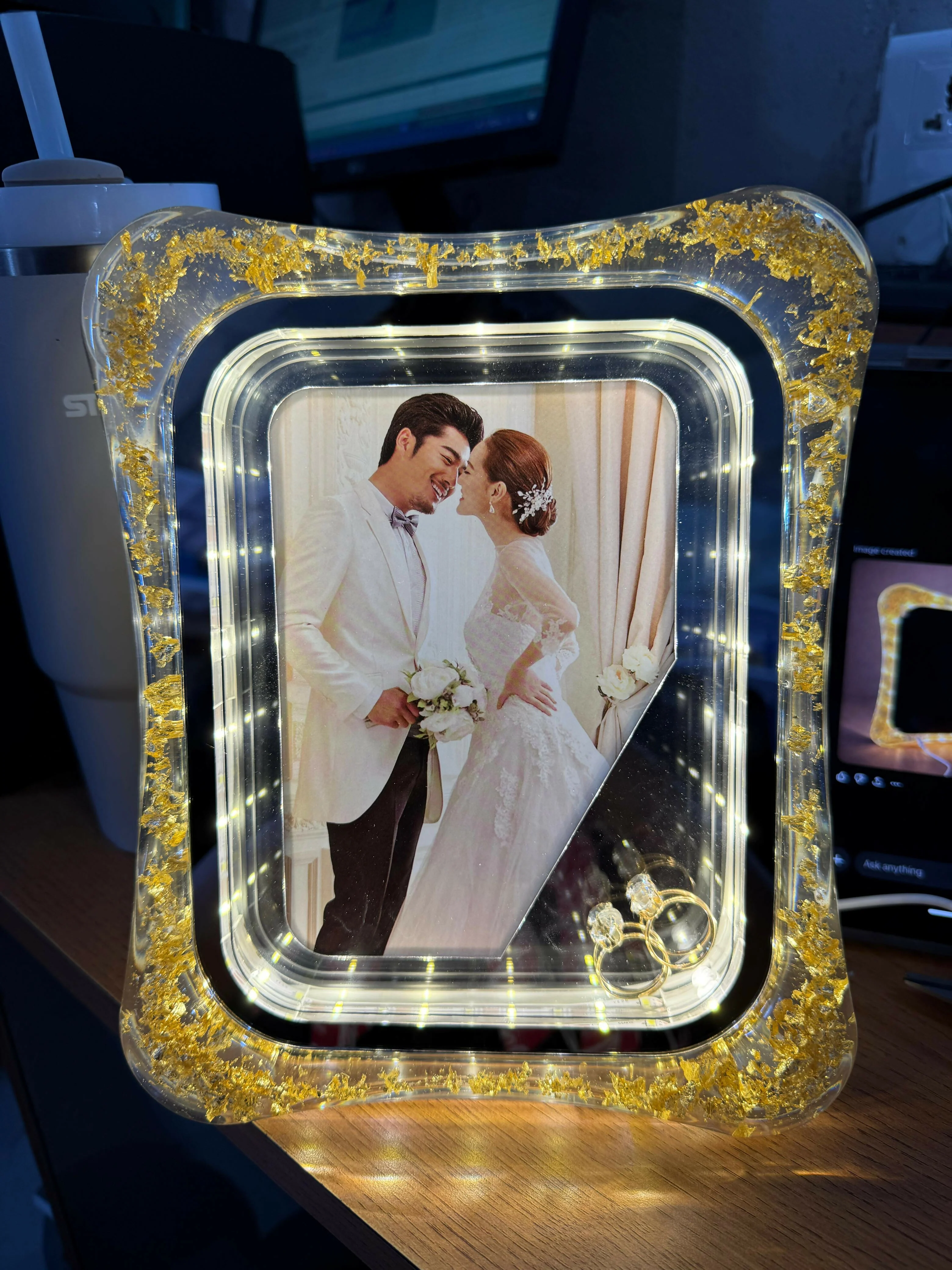 LED Crystal Photo Frame with Romantic Light for Couple Memories - Image 5
