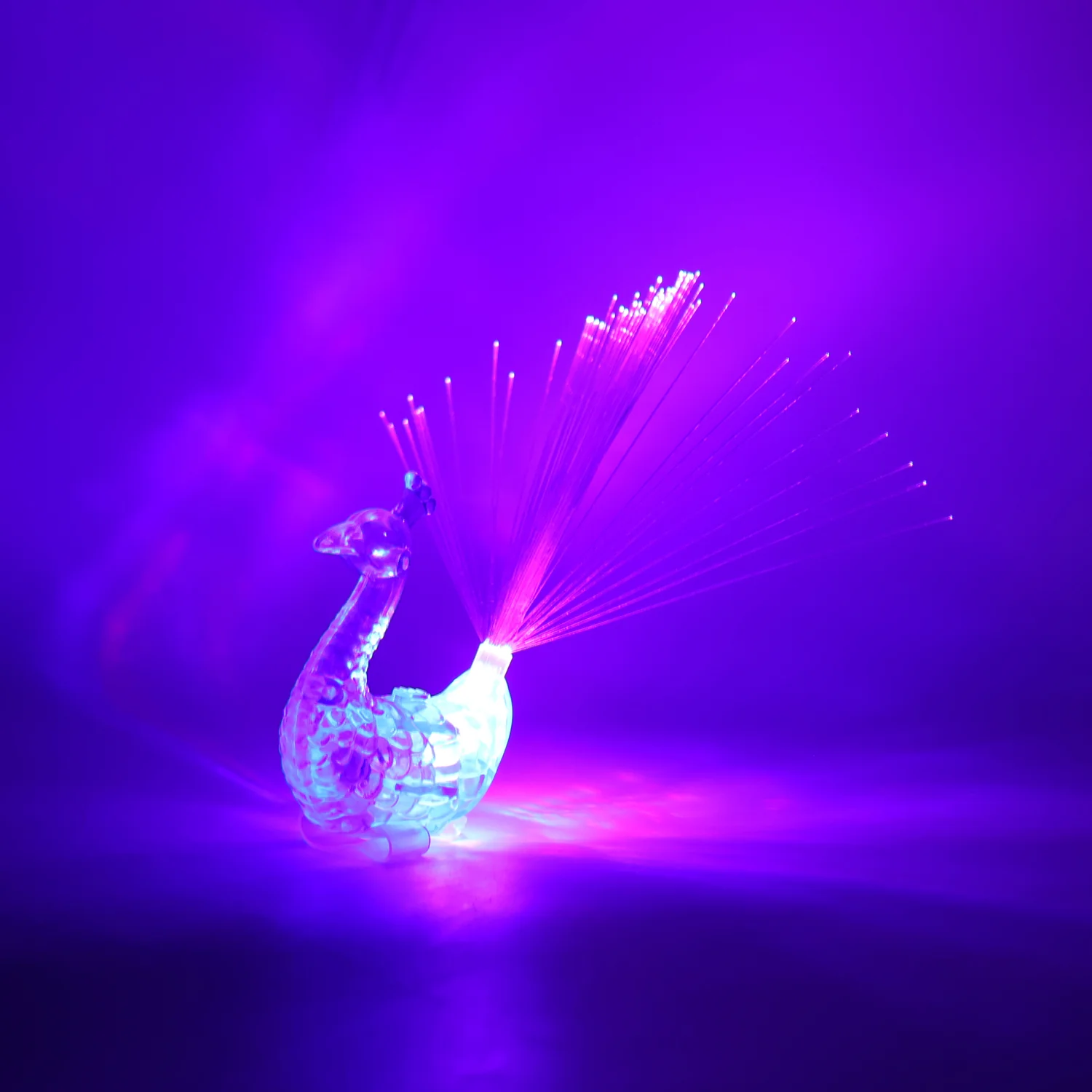 LED Fiber-Optic Peacock Decorative Night Light (1 Pc) - Image 4