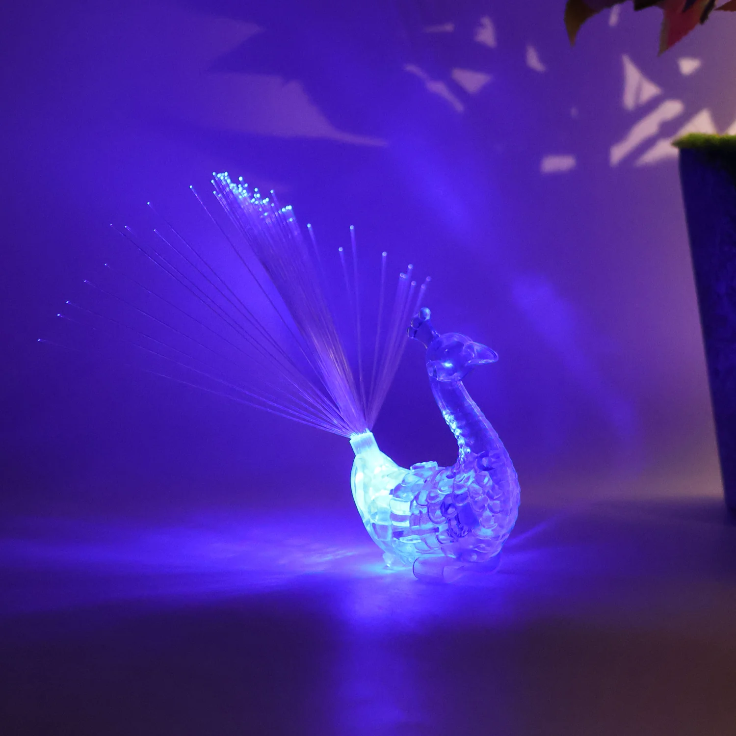 LED Fiber-Optic Peacock Decorative Night Light (1 Pc) - Image 6