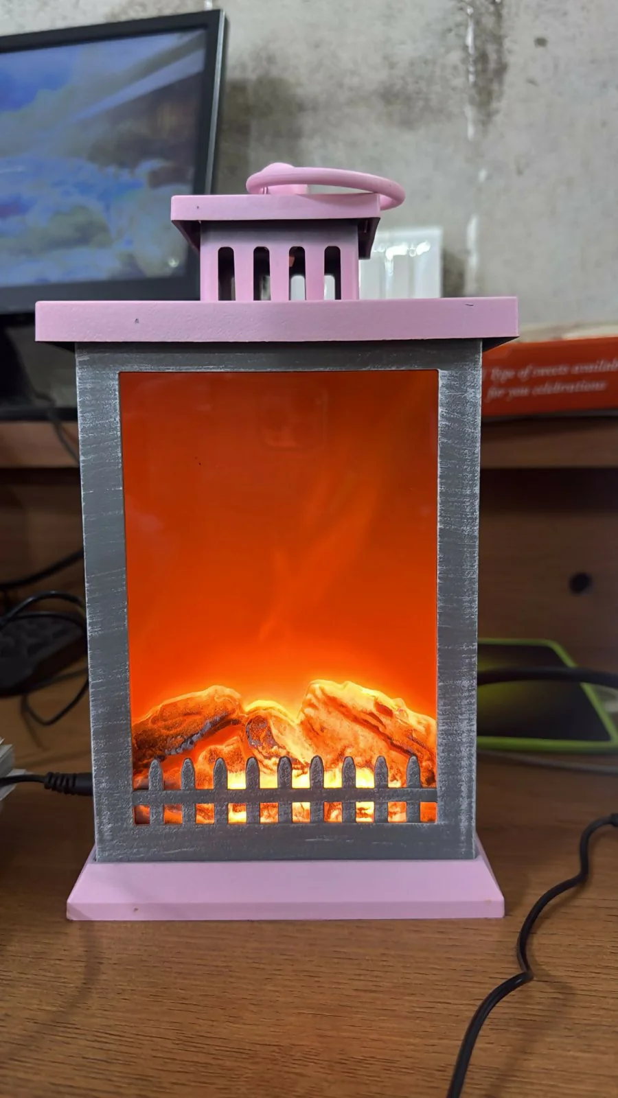 LED Fireplace Lantern Lamp Decorative Table Night Light - Image 5