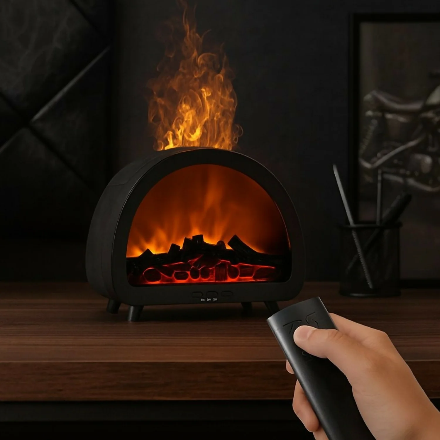 LED Flame Fireplace Humidifier with Remote | Realistic Fire Effect | Home Decor - Image 3