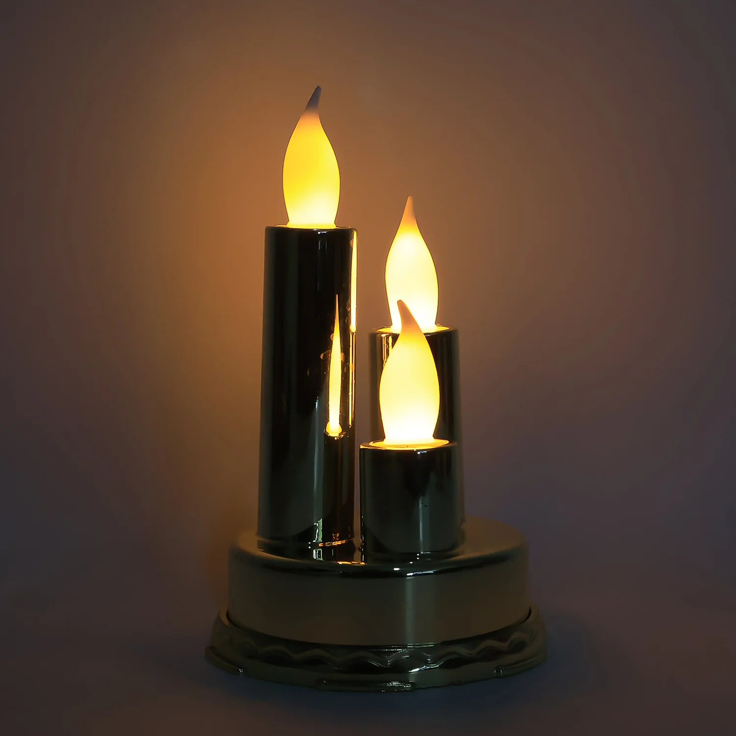 LED Flameless Candle Lamp with Triple Candle Design (1 Pc) - Image 3