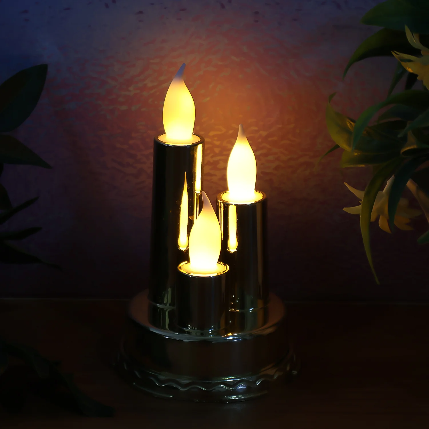 LED Flameless Candle Lamp with Triple Candle Design (1 Pc) - Image 6