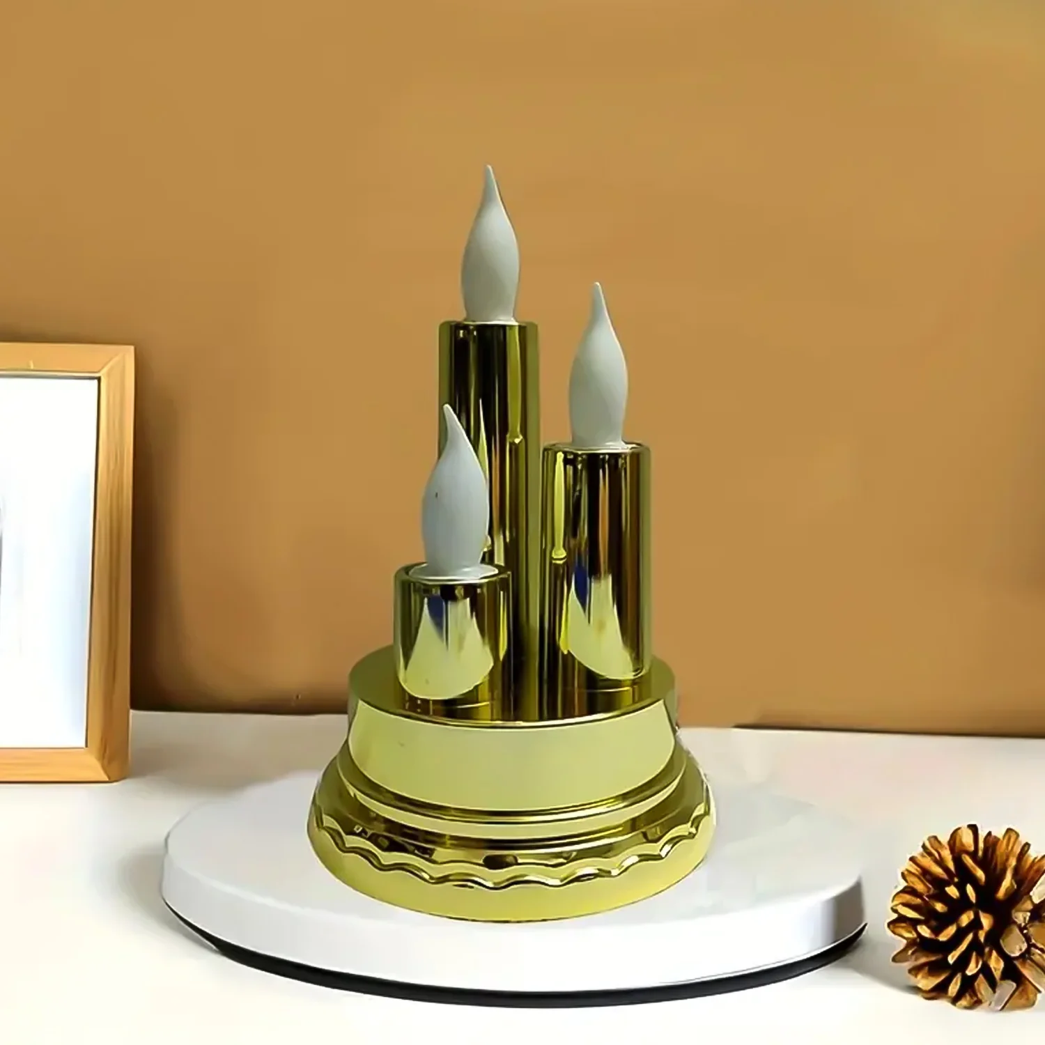 LED Flameless Candle Lamp with Triple Candle Design (1 Pc) - Image 7