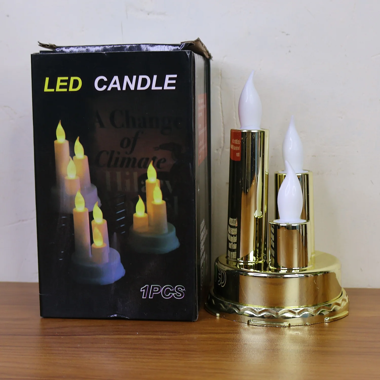 LED Flameless Candle Lamp with Triple Candle Design (1 Pc) - Image 8