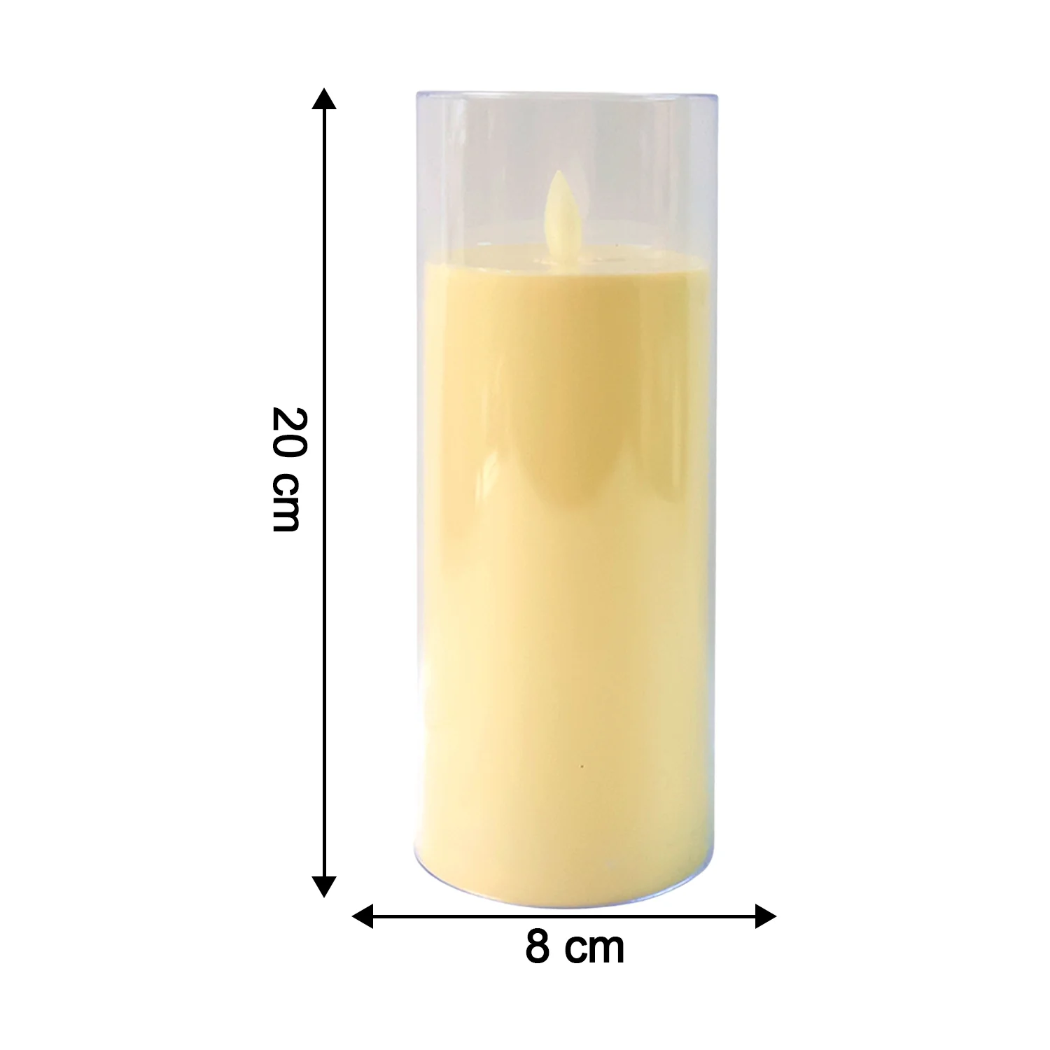 LED Flameless Candle Light with Flickering Flame Effect in Glass Cover (1 Pc) - Image 3