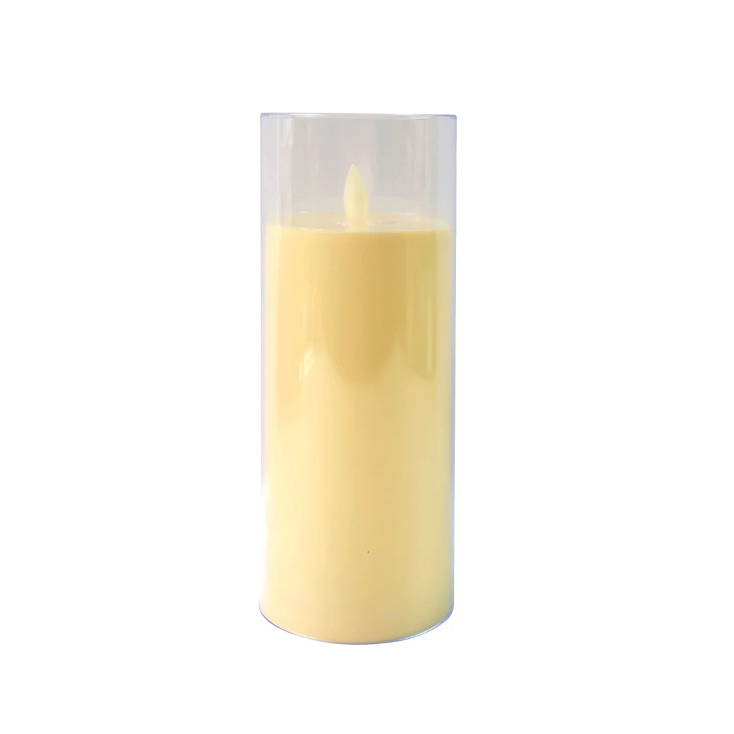 LED Flameless Candle Light with Flickering Flame Effect in Glass Cover (1 Pc) - Image 5