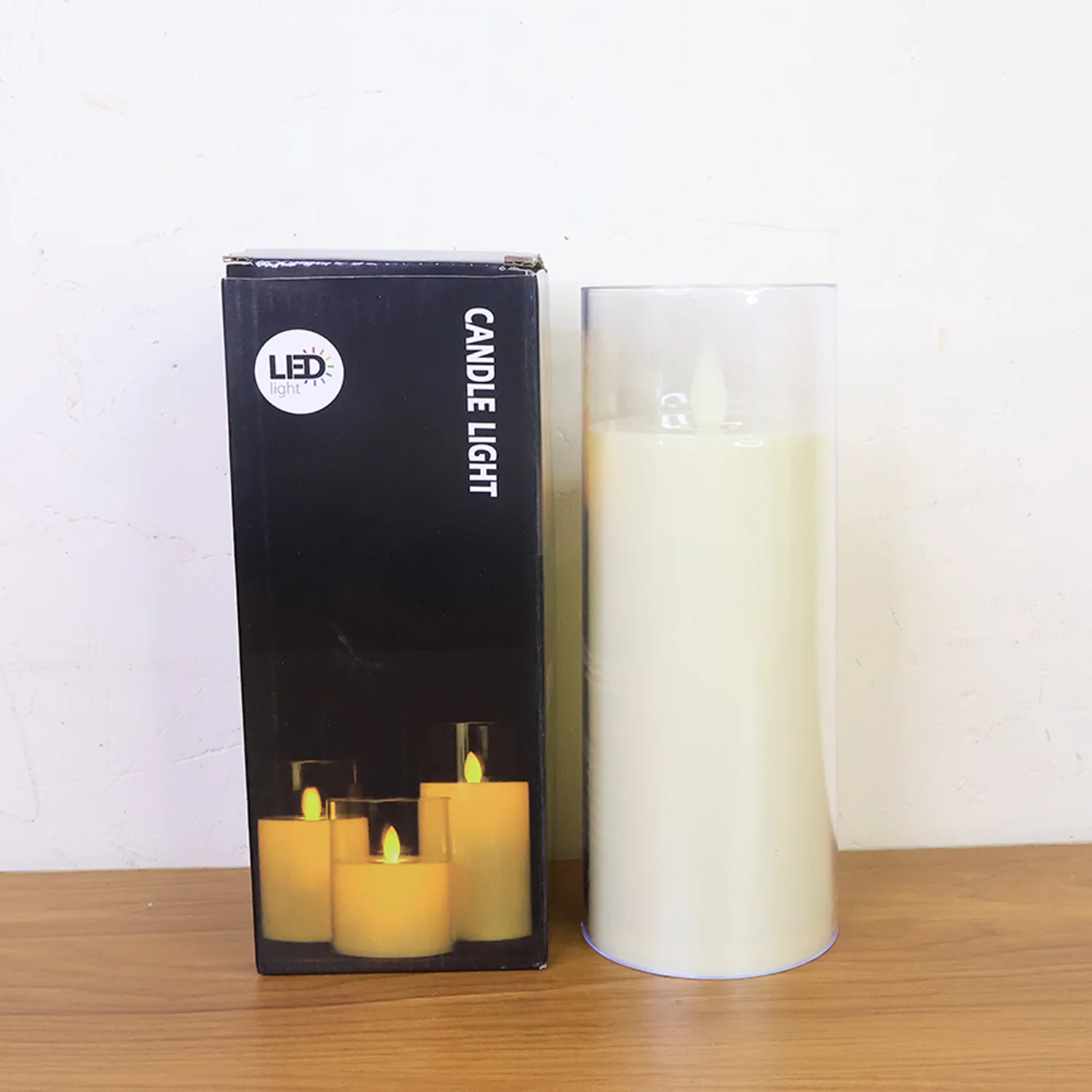 LED Flameless Candle Light with Flickering Flame Effect in Glass Cover (1 Pc) - Image 8