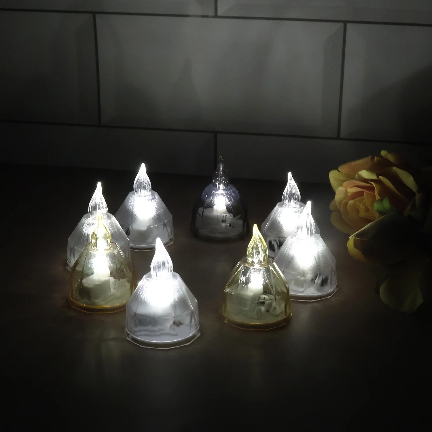 LED Flameless Decorative Diyas - (8 Pc) - Image 3