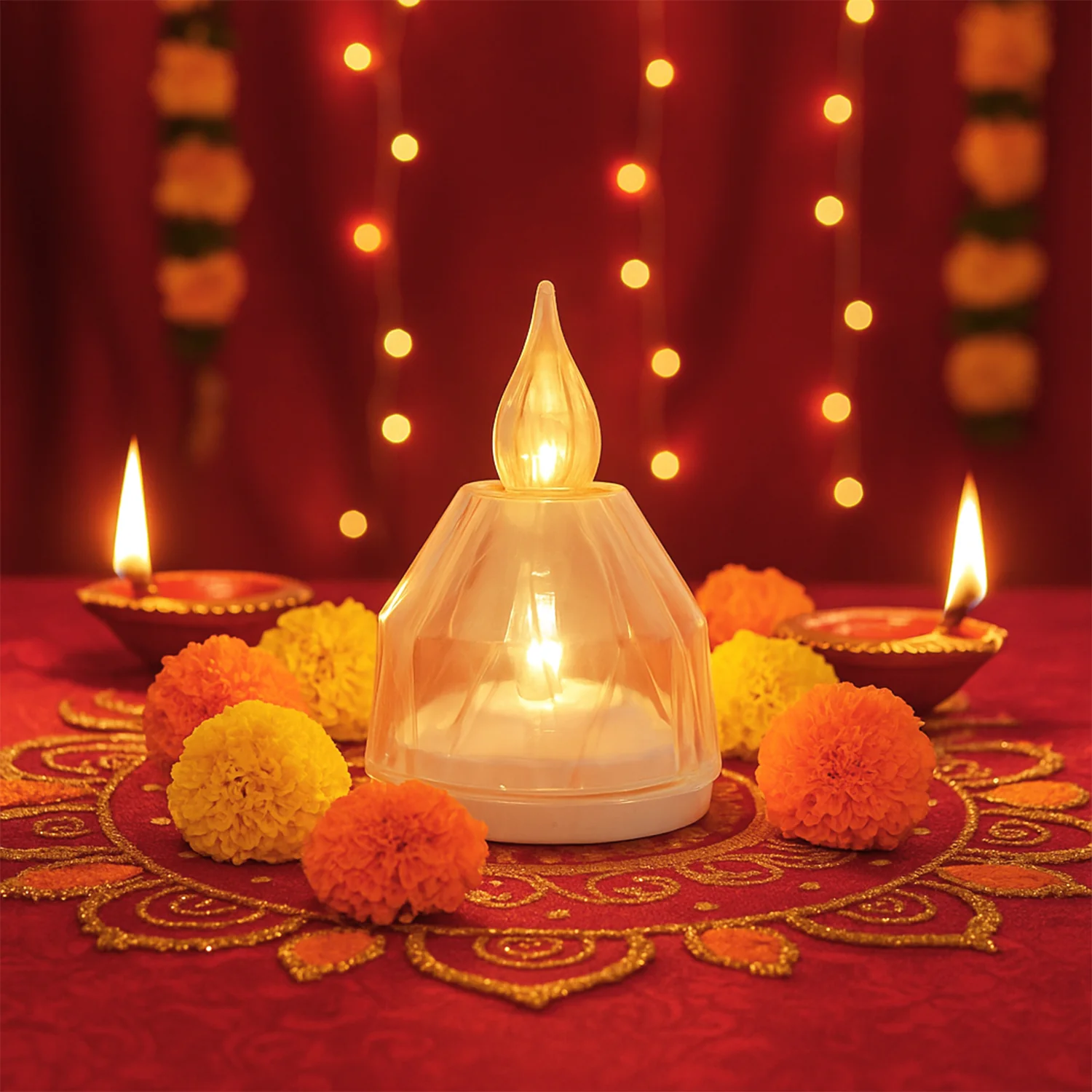 LED Flameless Decorative Diyas - (8 Pc) - Image 6