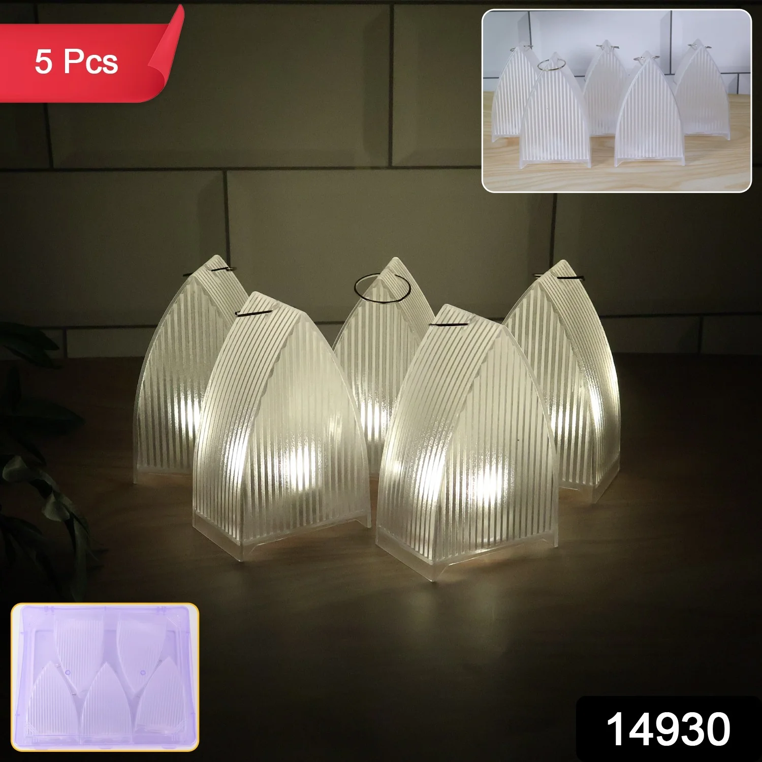 LED Flameless Decorative Lantern Lights - (5 Pc / Set) - Image 2