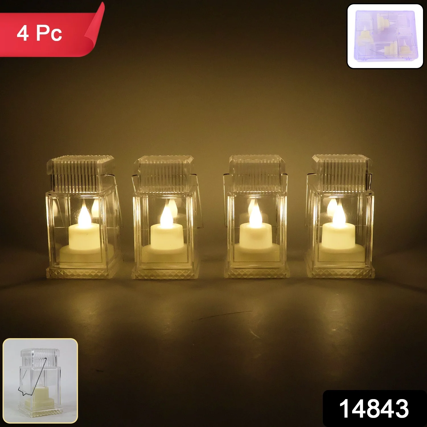 LED Flameless Lantern Style Decorative Candles (4 Pc) - Image 2
