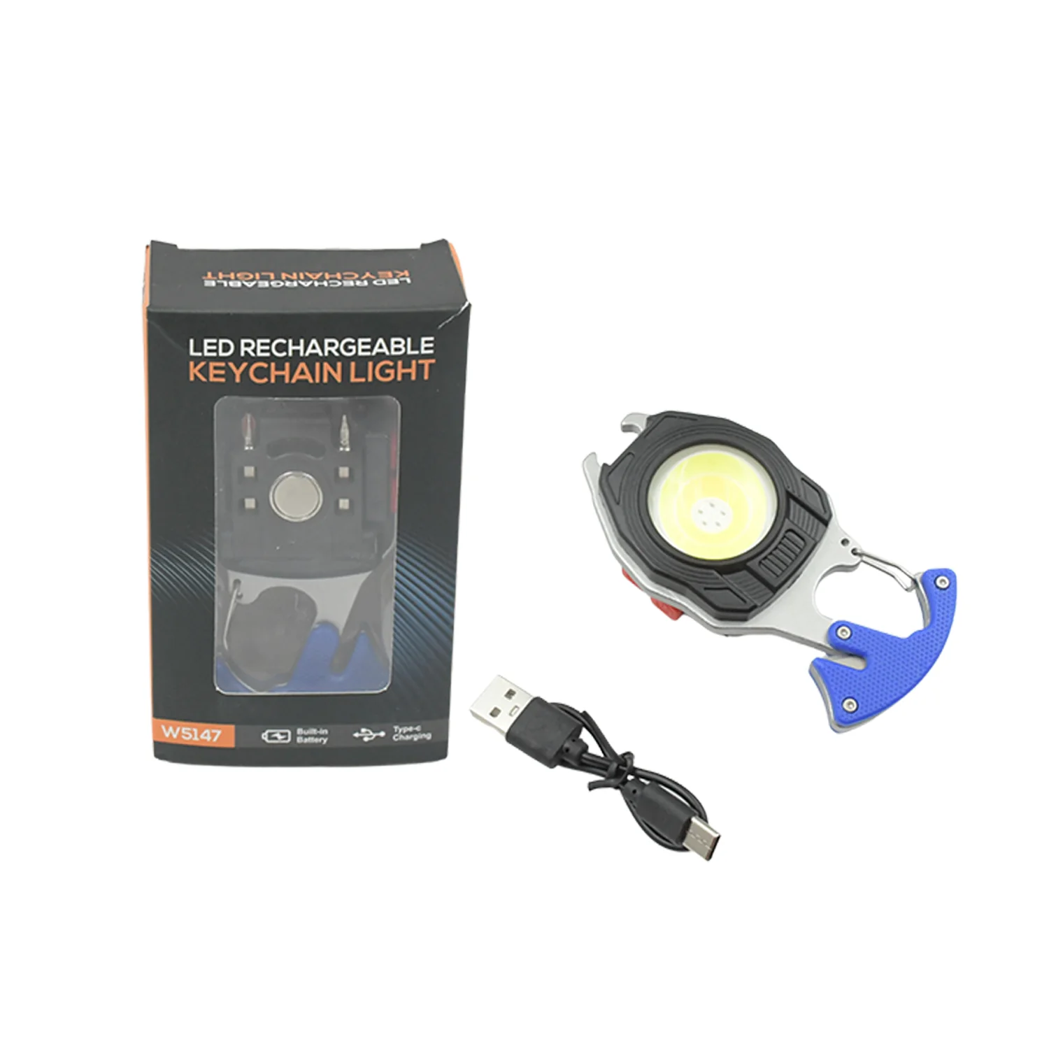 Keychain Led Flashlight Rechargeable Multi Function 6 Lighting Modes Pocket Key - Image 4