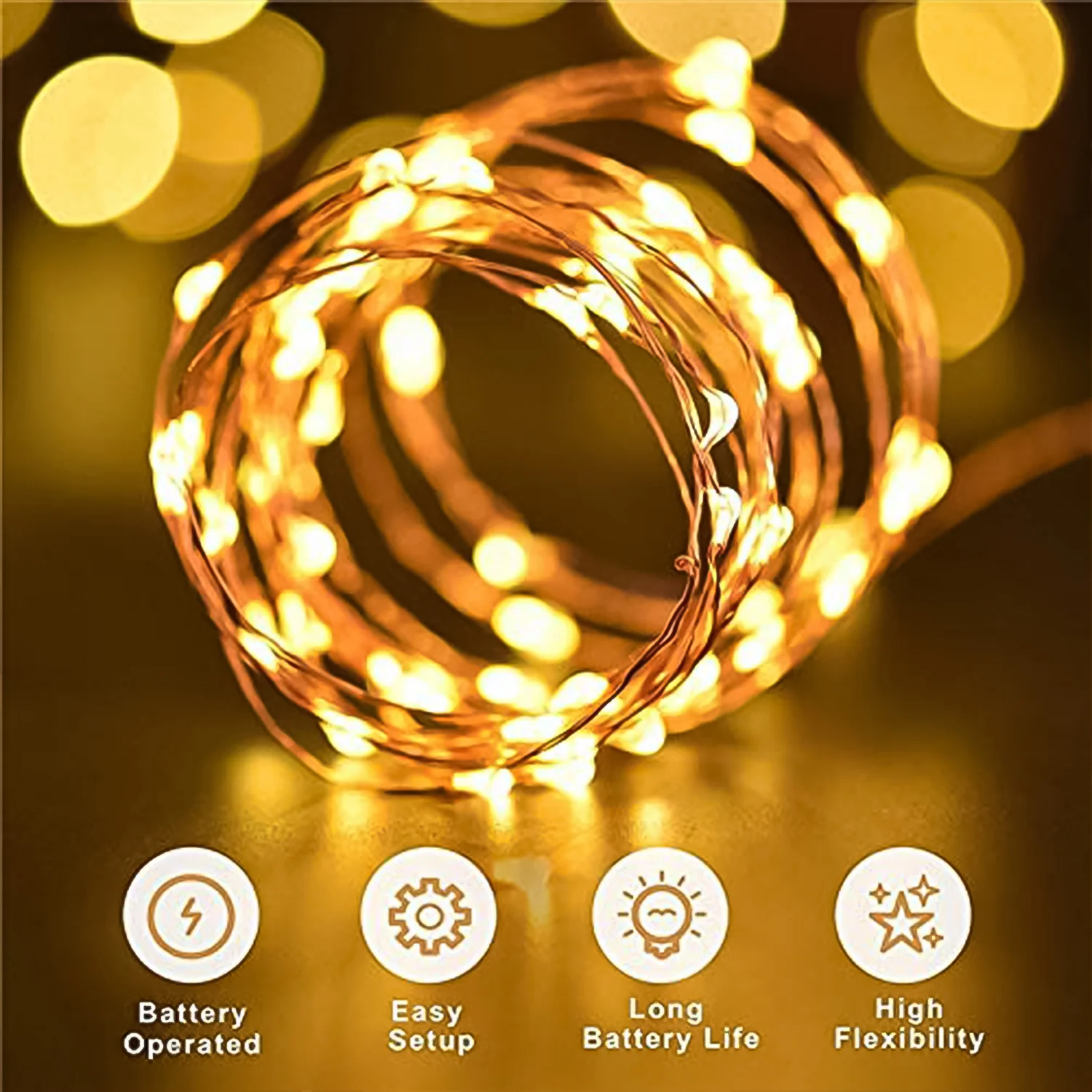 LED Flexible Wire Waterproof Lights (2AA Battery Operated, Battery not included) - Image 3
