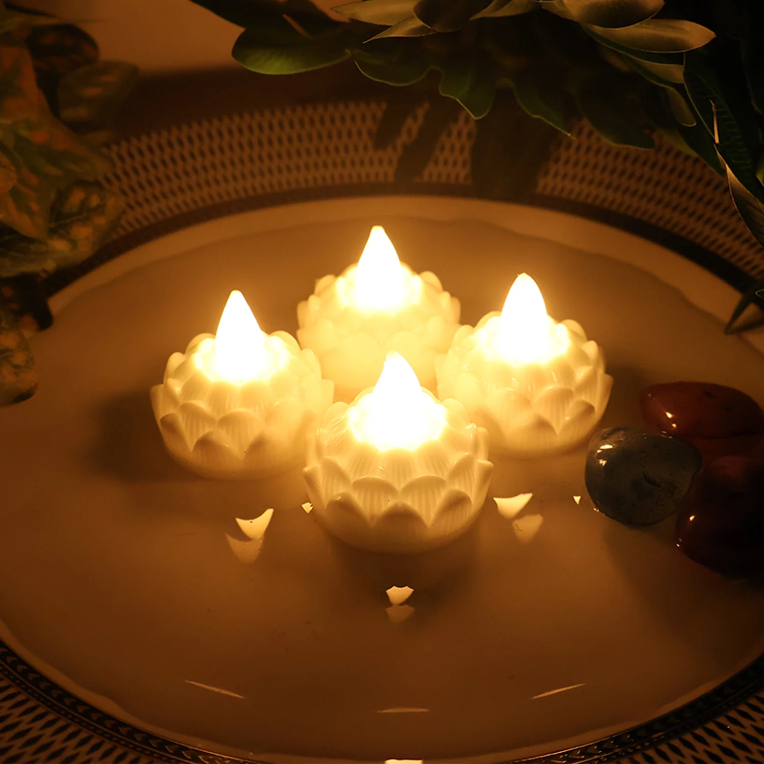 LED Floating Lotus Water Sensor Candles (12 Pc) - Image 3