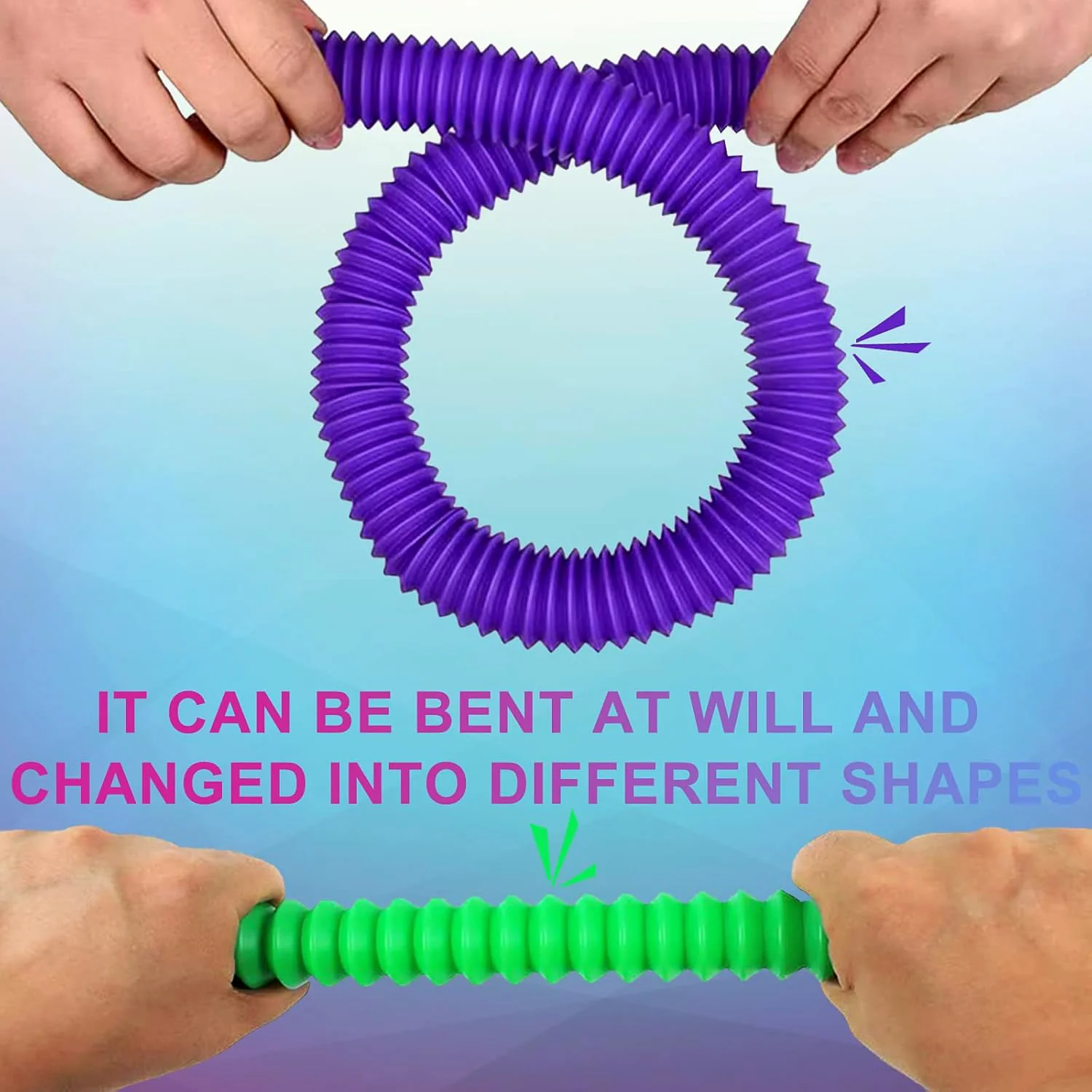 LED Glow Pop Tube Fidget Toy (Mix Color / 1 Pc) - Image 4