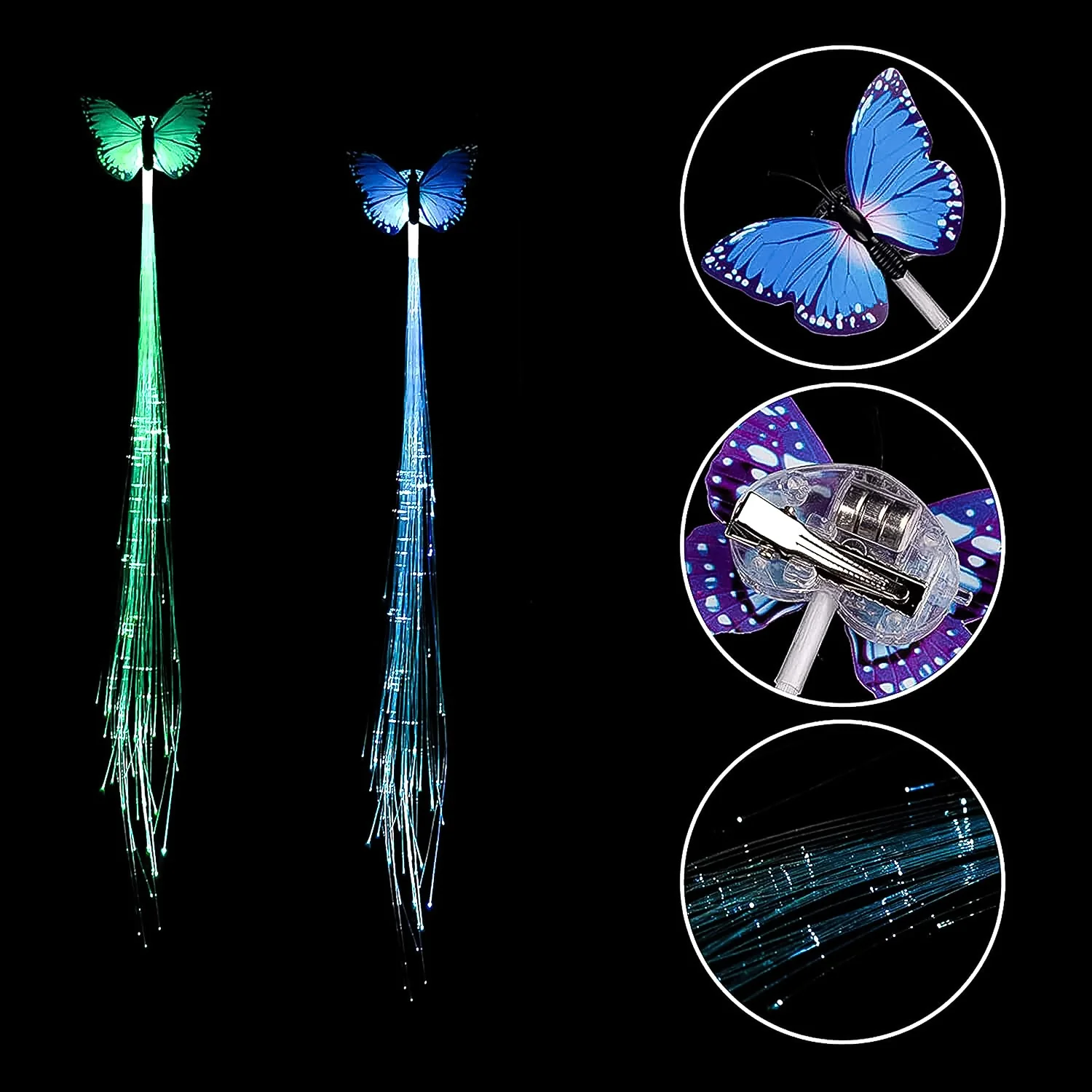 LED Butterfly Hair Braid Clip (Mix Color, 1 Pc) - Image 7