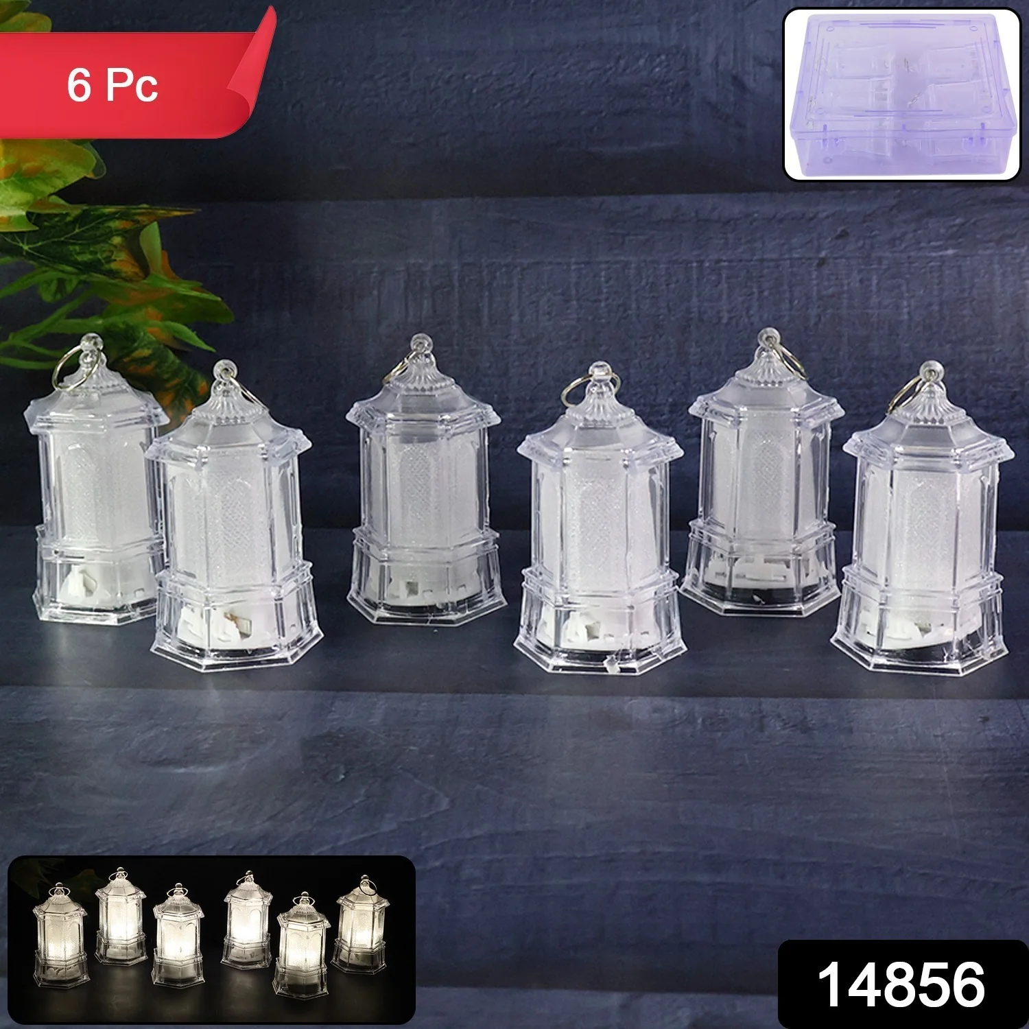 LED Hanging Lantern Style Decorative Flameless Candles (6 Pc) - Image 2