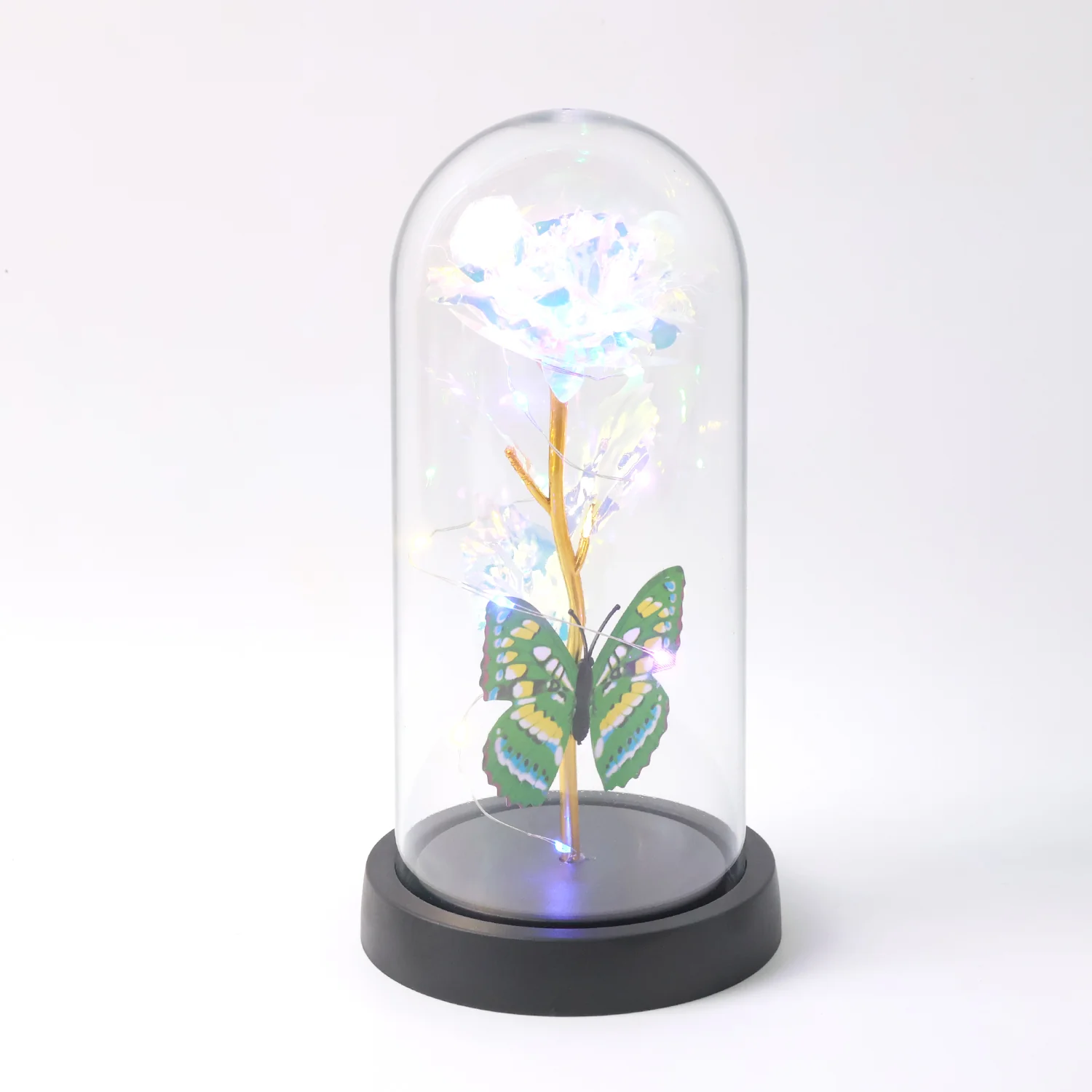 LED Light-Up Eternal Rose Butterfly in Transparent Dome (1 Pc / Battery not Included) - Image 5