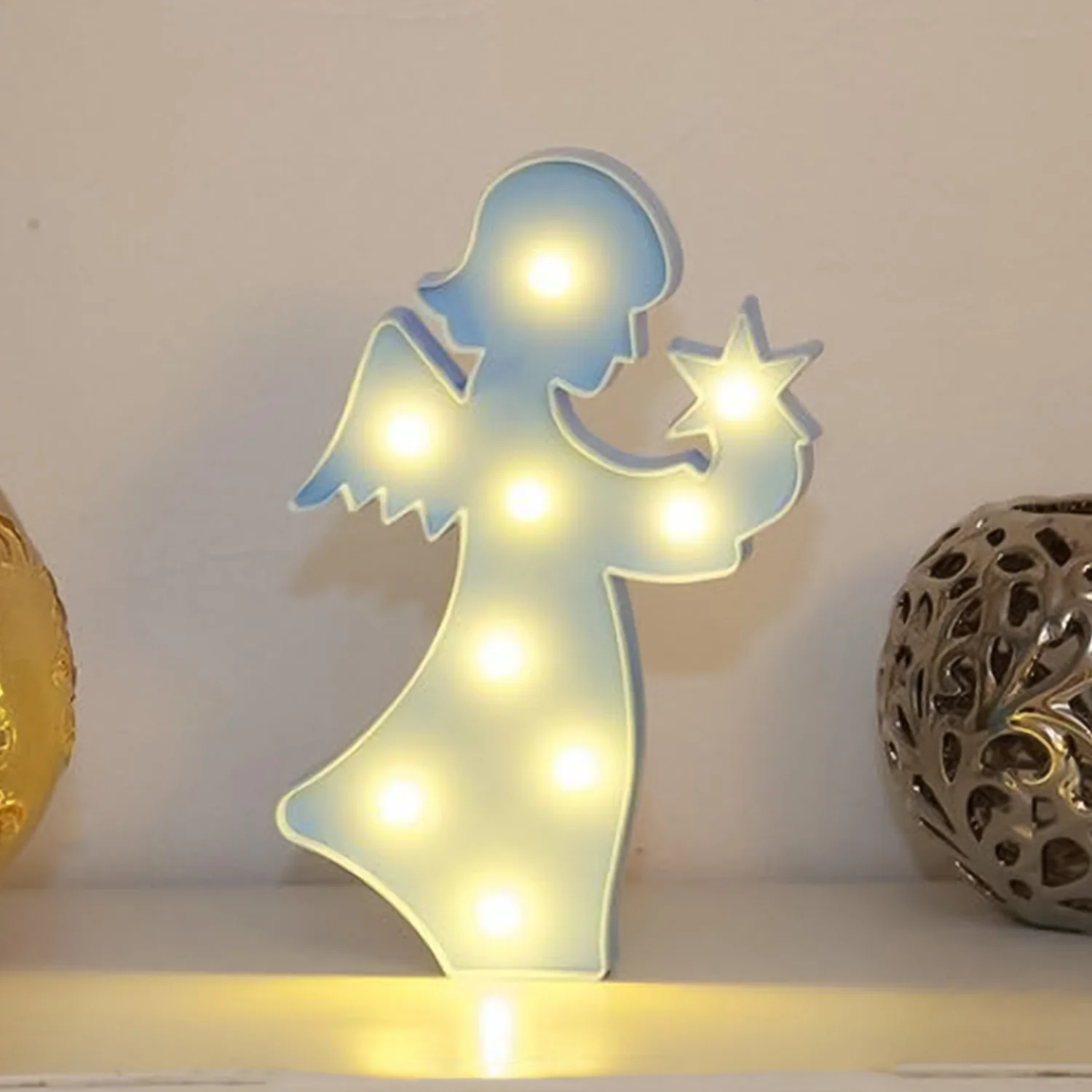 LED Angel Shape Night Light Desk Lamp (1 Pc / Battery Not Included) - Image 6