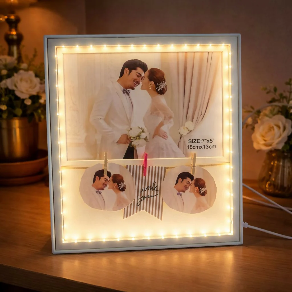 LED Photo Frame 7x5 Collage with Clips Decorative Light Frame - Image 2