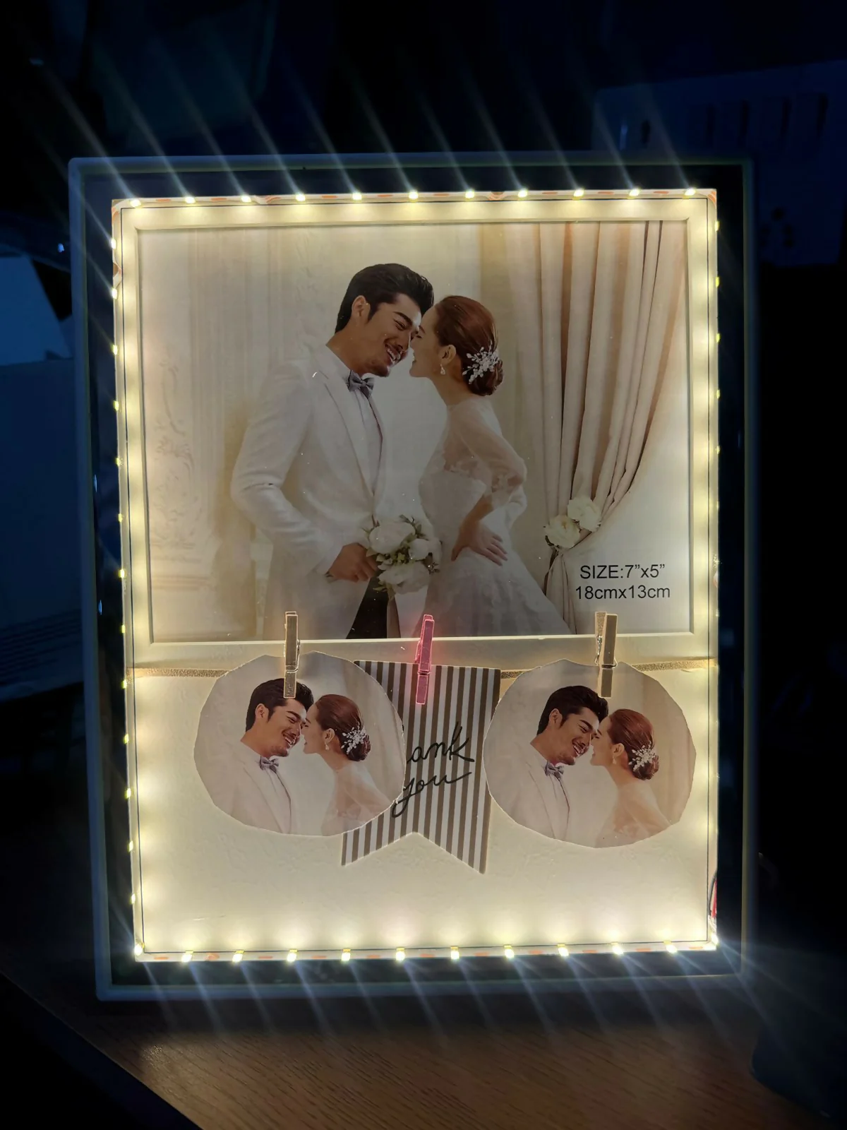 LED Photo Frame 7x5 Collage with Clips Decorative Light Frame - Image 5