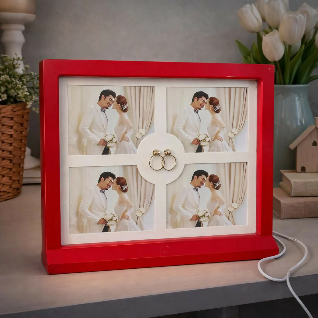 LED Photo Frame Collage 4 Photo Display Decorative Gift Frame - Image 3