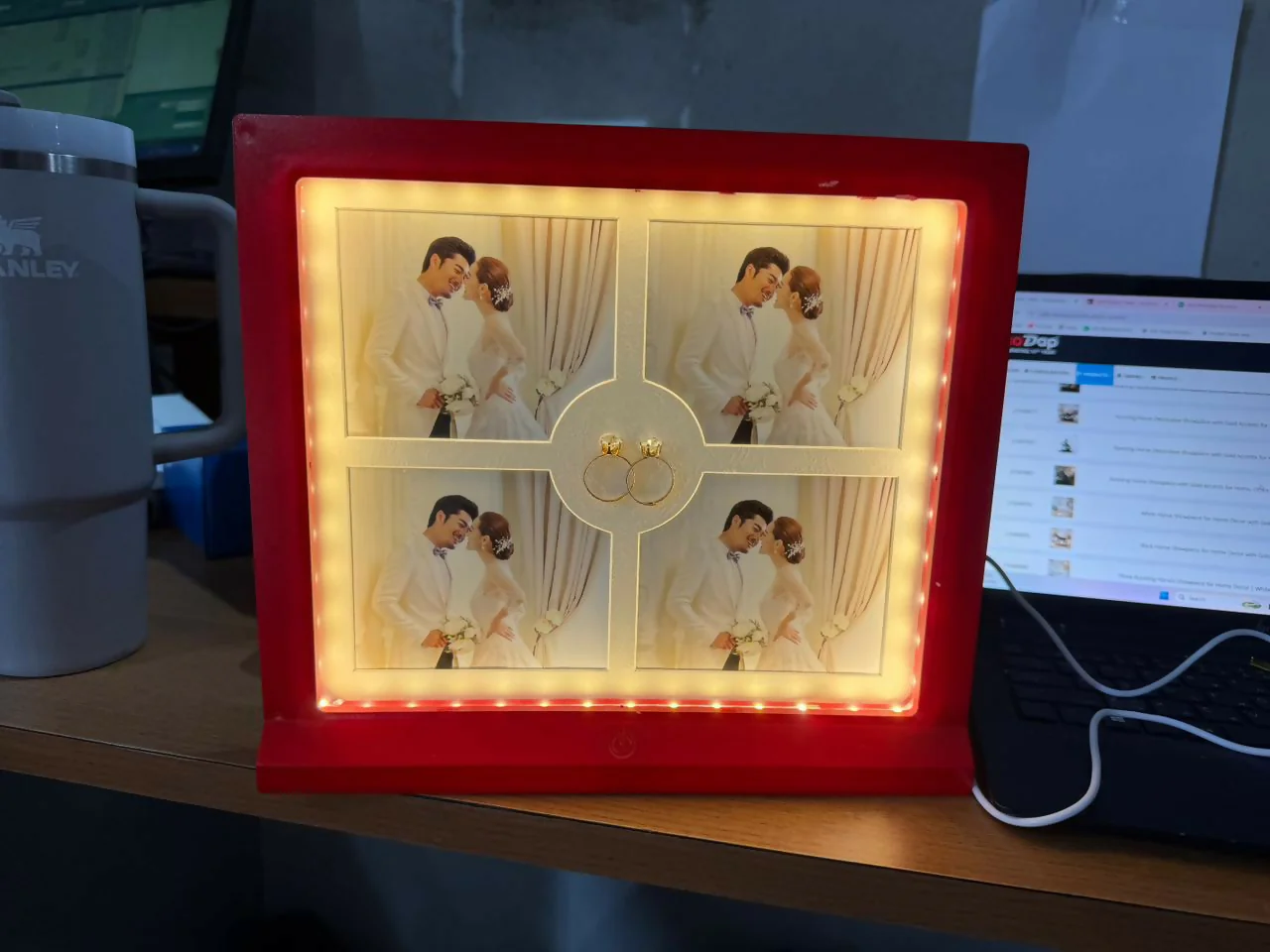 LED Photo Frame Collage 4 Photo Display Decorative Gift Frame - Image 4