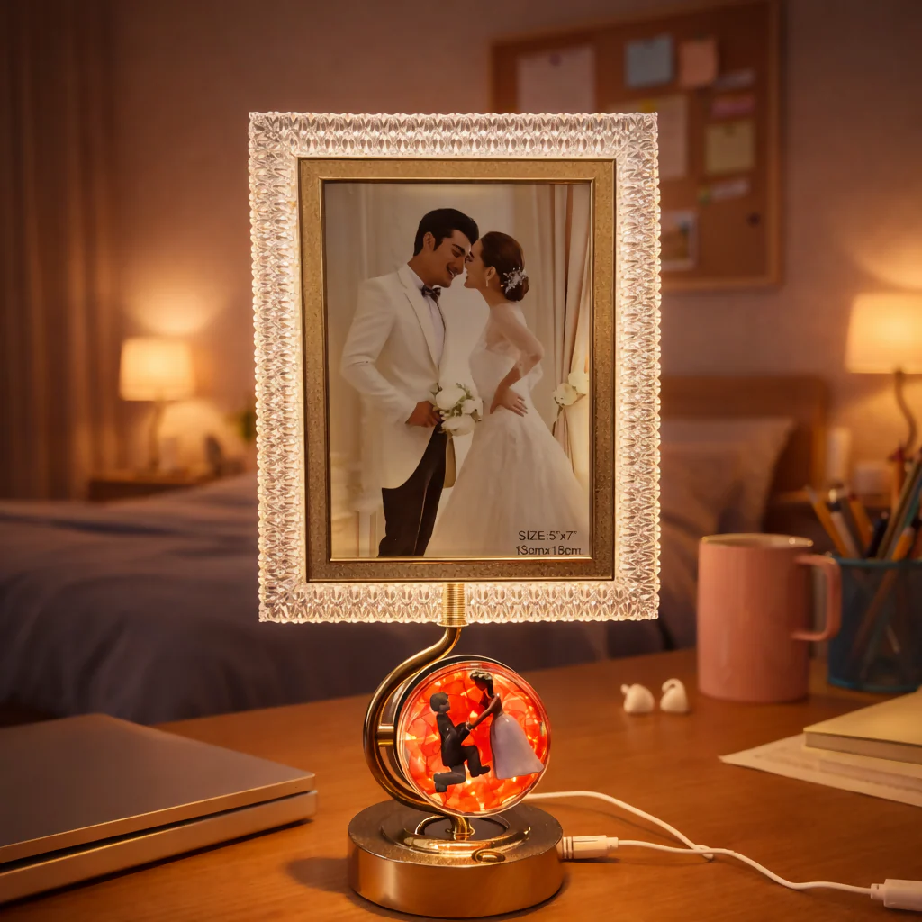 LED Photo Frame Lamp with 3 Lighting Modes & Romantic Couple Base - Image 2