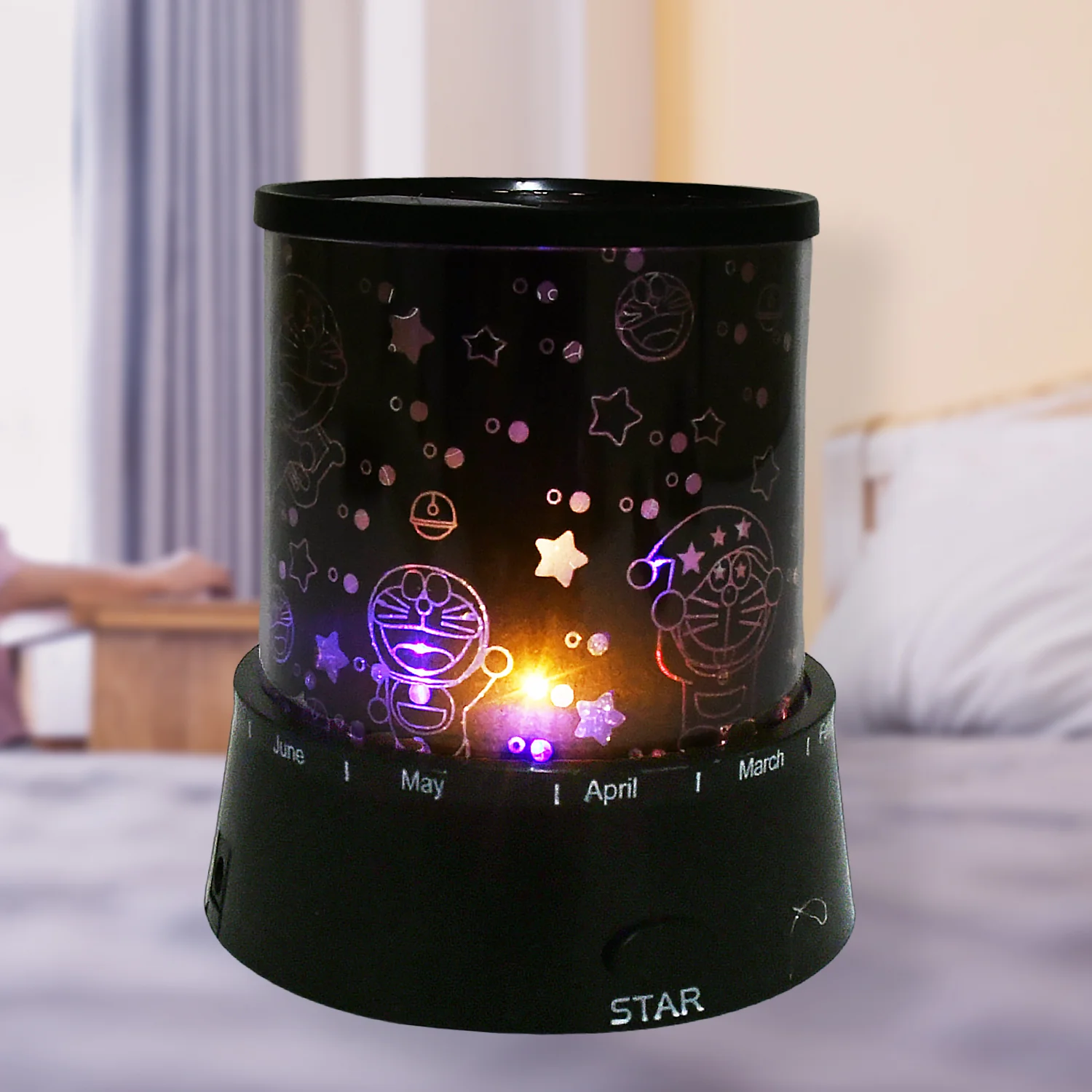 LED Projector Night Light Amazing Lamp, 3 Battery operated lamps, Rotation With the music Function, Master for Kids Bedroom Home Decoration Night Romantic Gift (Battery Not Included / 1 pc) - Image 3