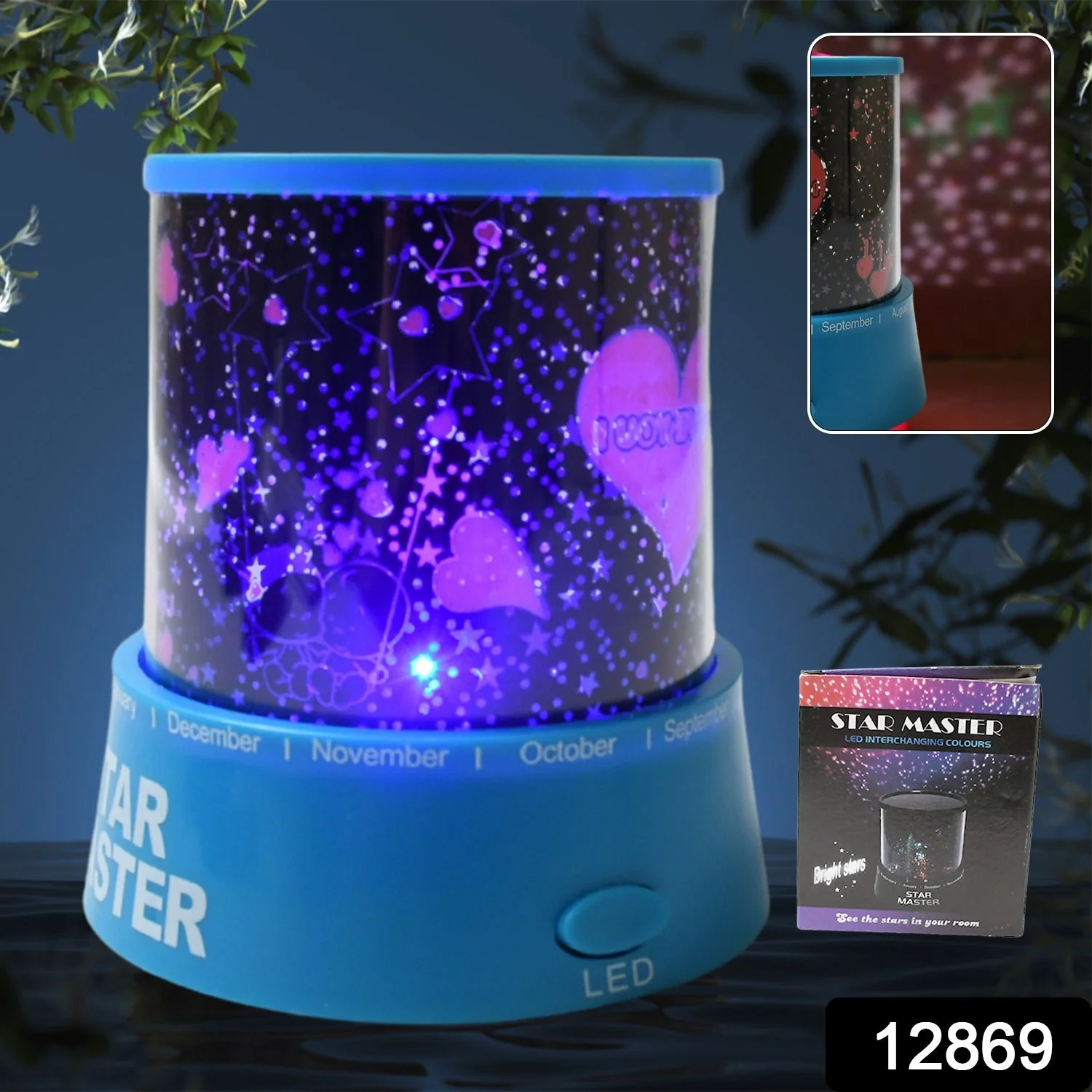 LED Projector Night Light Amazing Lamp, 3 Battery operated lamps, Rotation With the music Function, Master for Kids Bedroom Home Decoration Night Romantic Gift (Battery Not Included / 1 pc) - Image 2