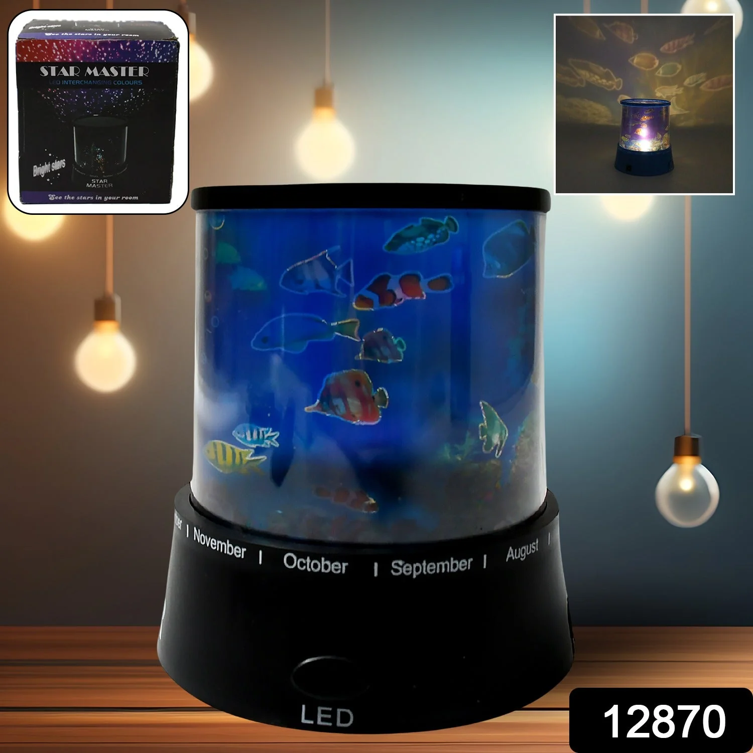 LED Projector Night Light – 3 Battery Lamps (1 Pc, Battery Not Included) - Image 2