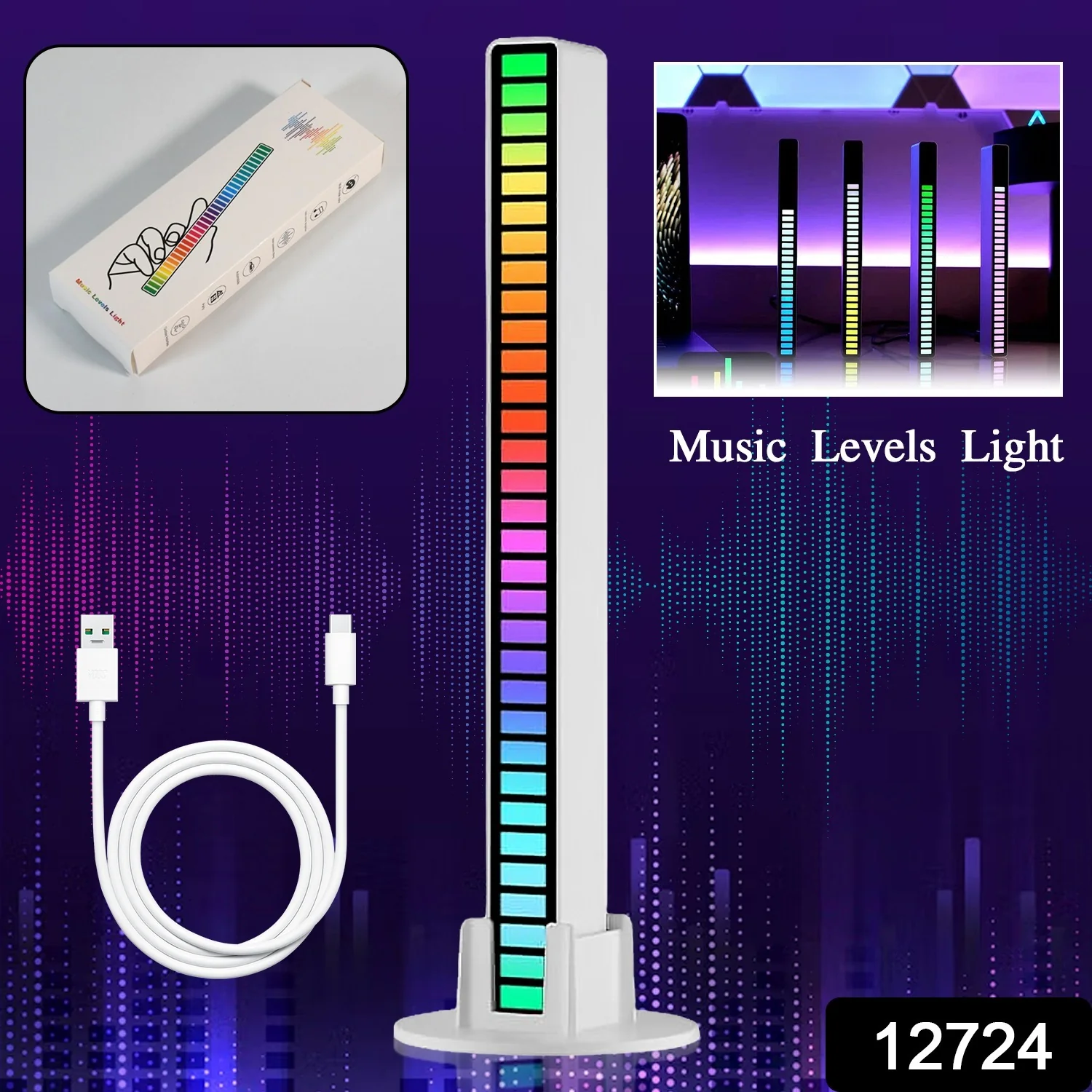 RGB Rhythm Lights 32 Color Voice-Activated LED Ambient Light for Car & Home - Image 2