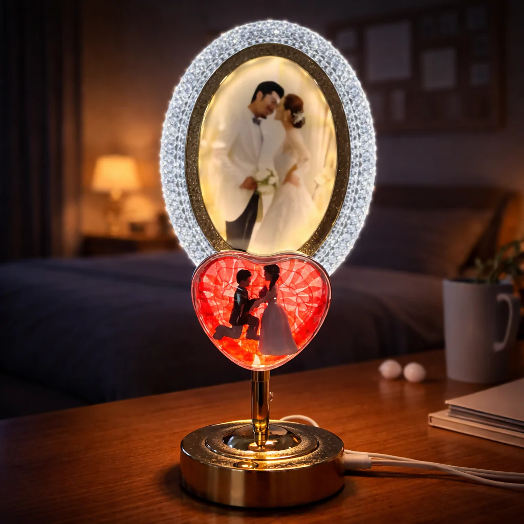 LED Romantic Couple Photo Frame Lamp with 3 Light Modes - Image 3
