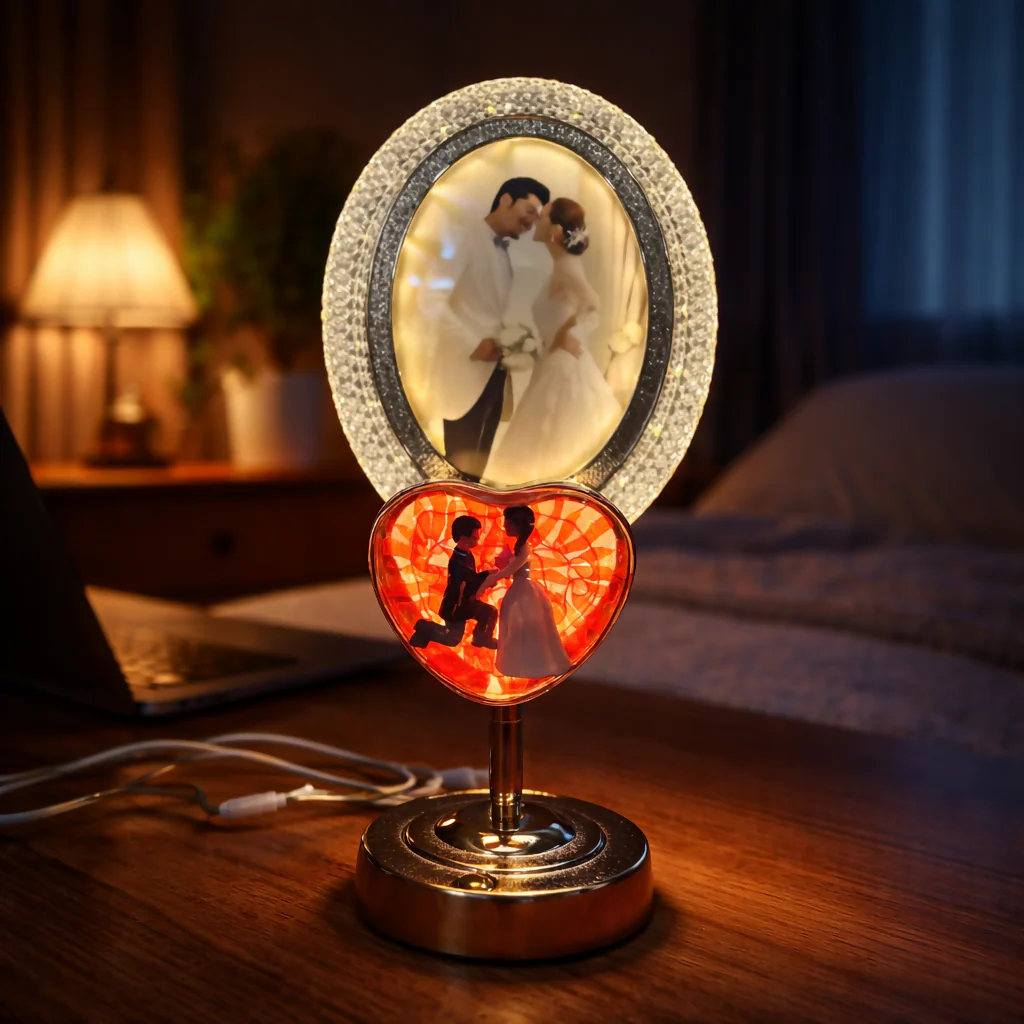 LED Romantic Couple Photo Frame Lamp with 3 Light Modes - Image 4