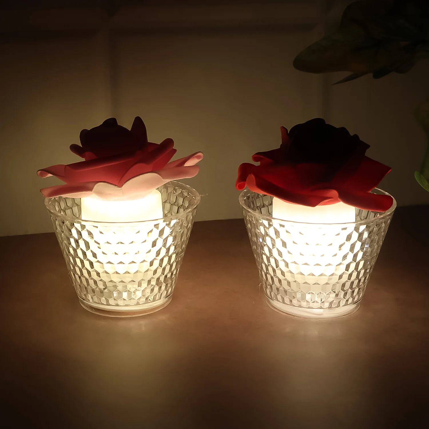 LED Rose Flower Decorative Flameless Tealight Candles - (6 Pc / Set) - Image 3
