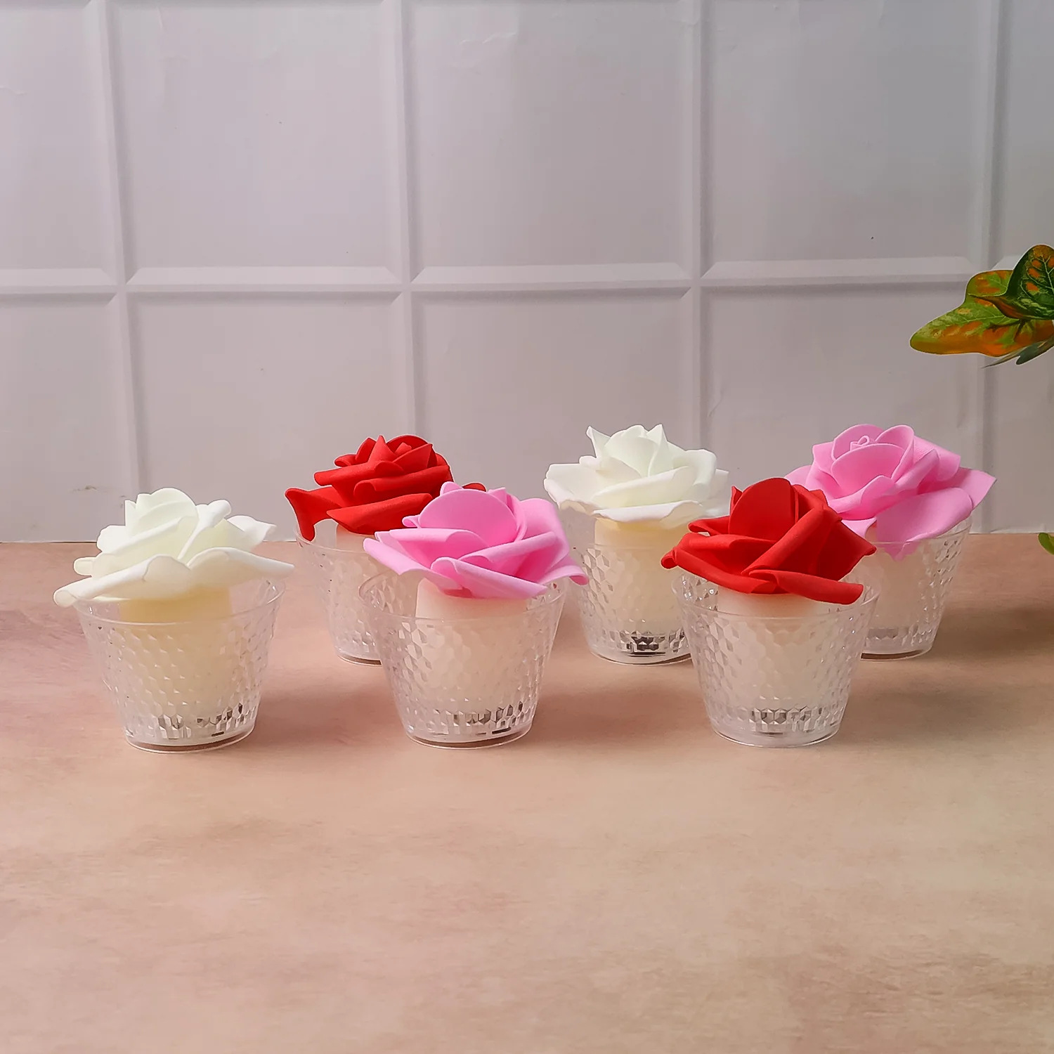 LED Rose Flower Decorative Flameless Tealight Candles - (6 Pc / Set) - Image 7