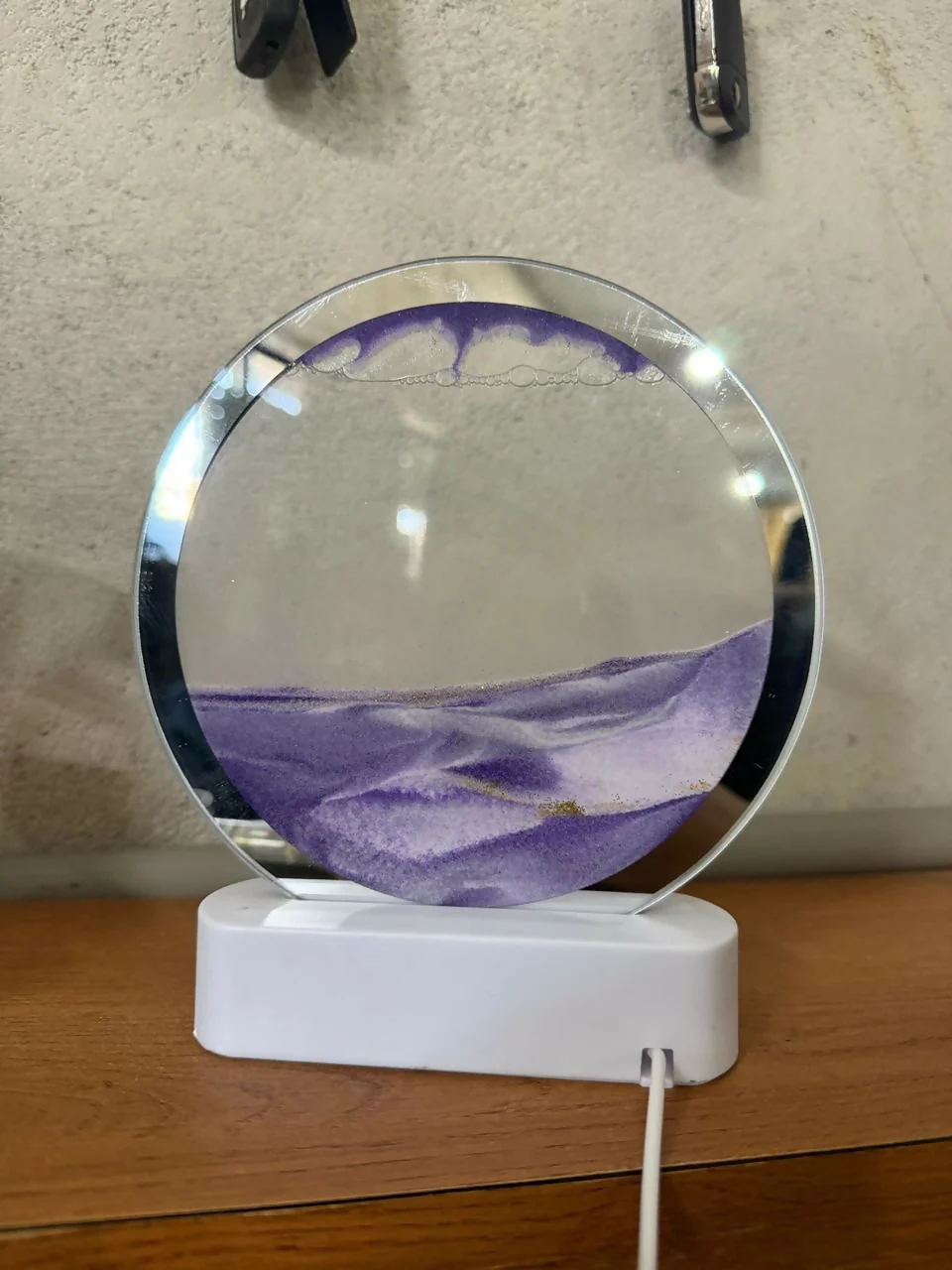 LED Round Static Lavender Sand Art Lamp | Ambient Decorative Night Light Décor - Image 5