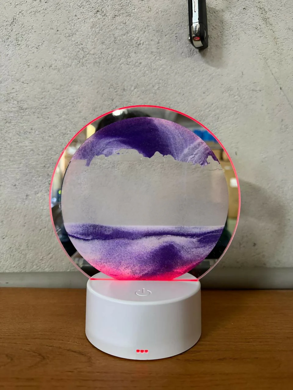 LED Round Static Purple Sand Art Lamp | Ambient Decorative Night Light Décor - Image 5