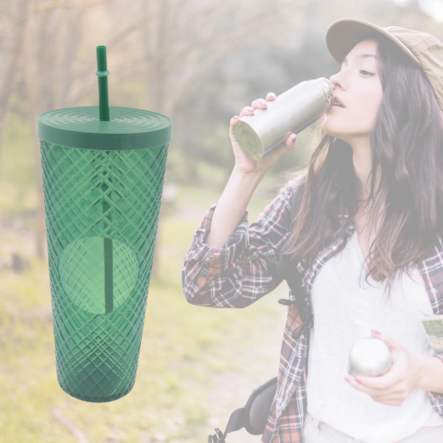 Cup with Straw & LED Lighting Reusable Matte Studded Tumbler (1 Pc) - Image 5