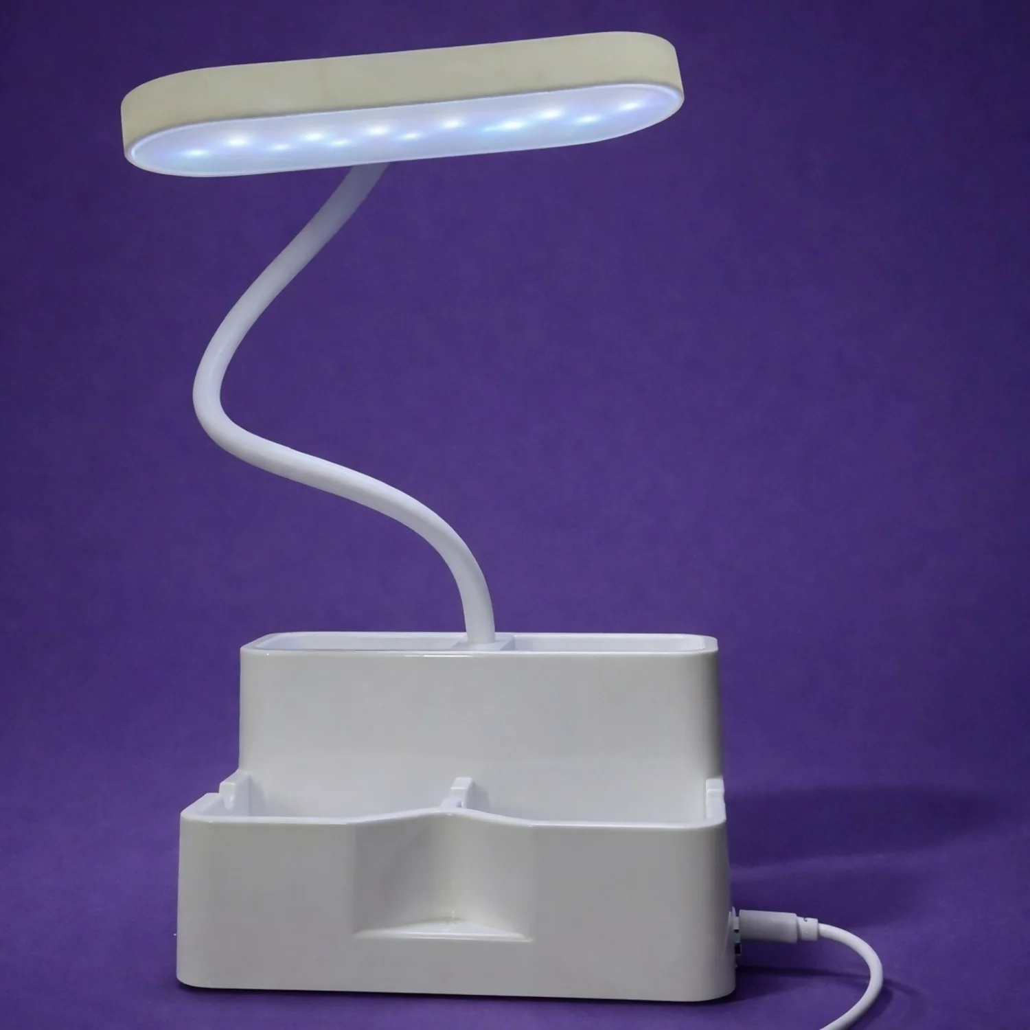 LED Study Desk Lamp with Pen Stand, 3 Color Modes, Adjustable Arm - Image 2