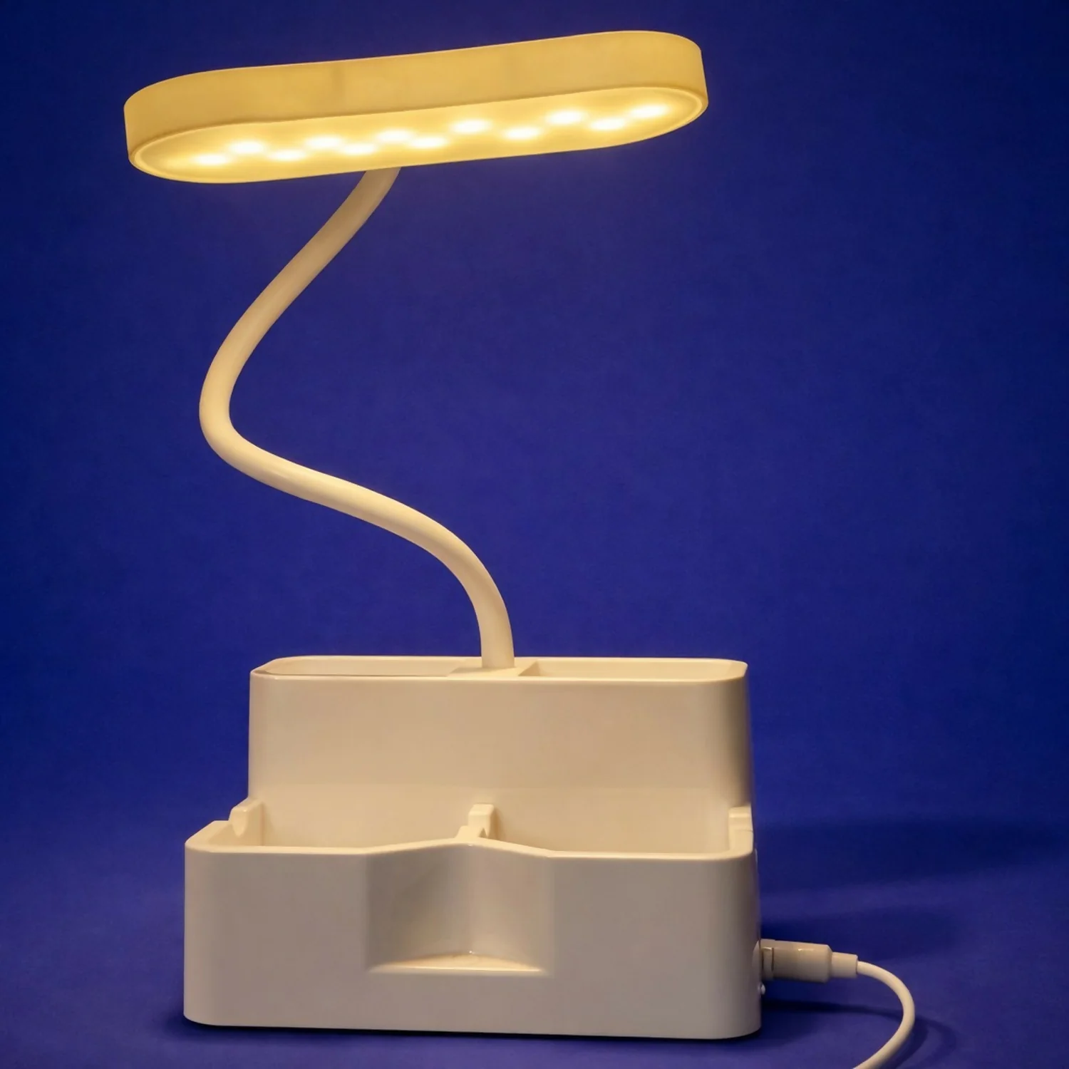 LED Study Desk Lamp with Pen Stand, 3 Color Modes, Adjustable Arm - Image 3