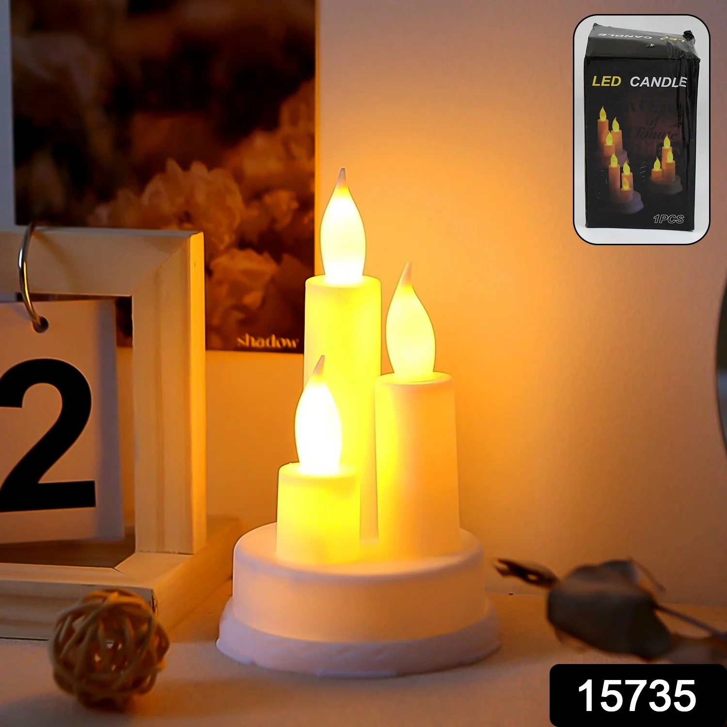 LED Taper Candles, Diwali (1 Pc) - Image 2