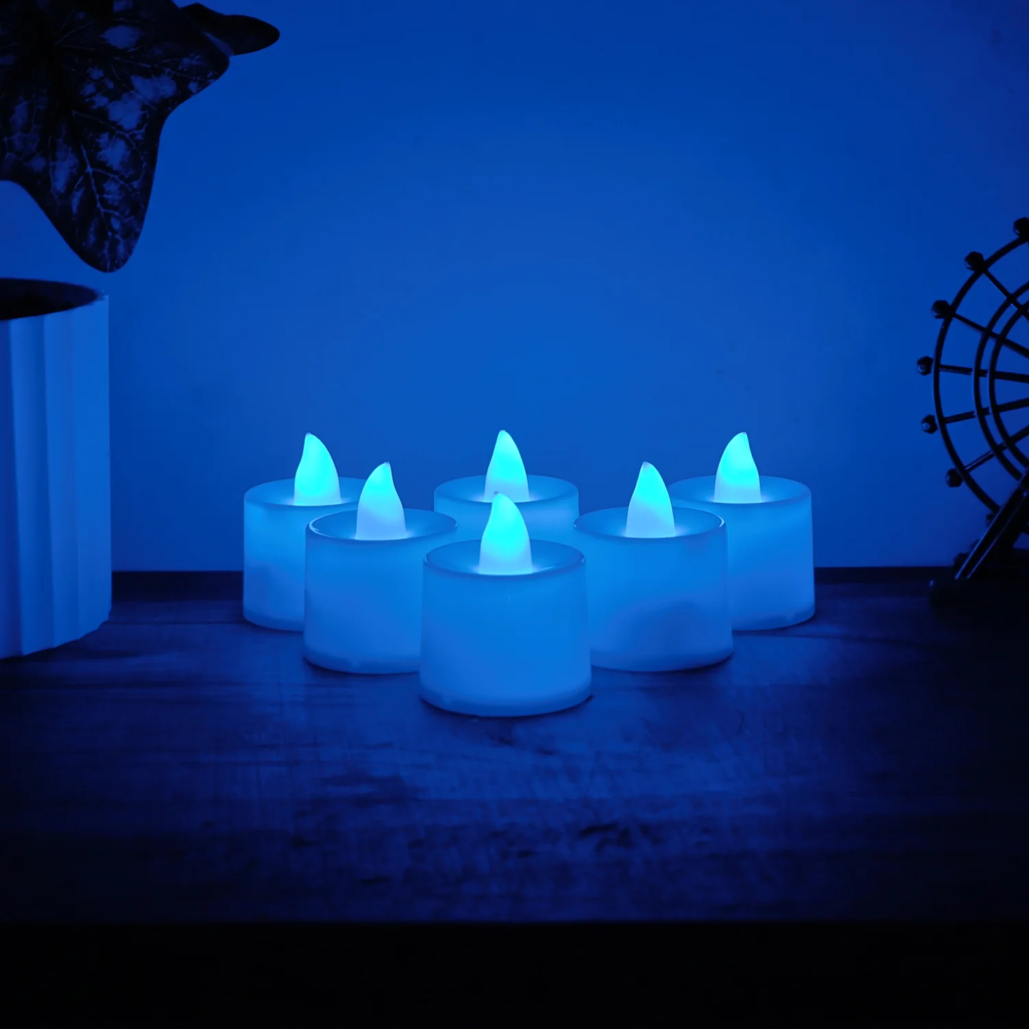 Blue LED Tea Light Candles (6 Pc) - Image 3