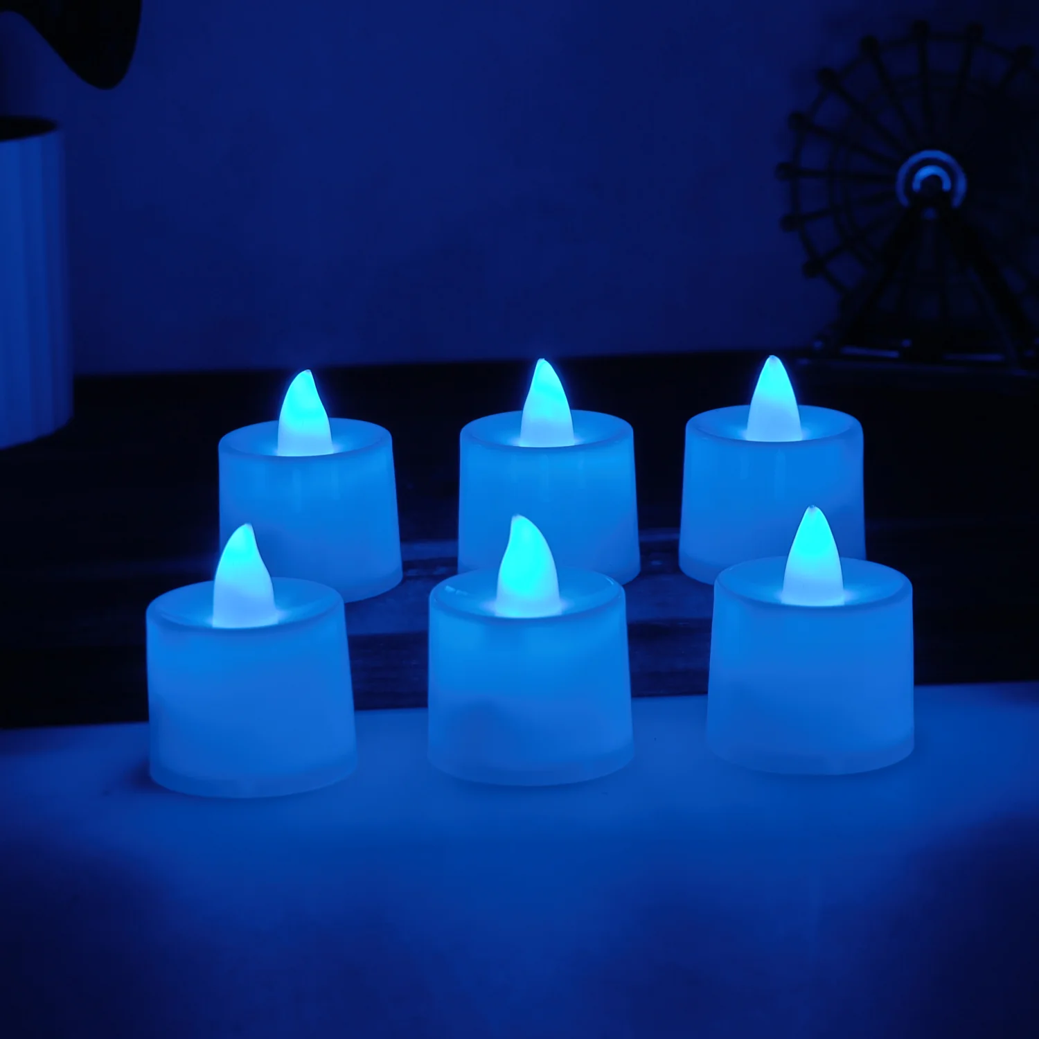Blue LED Tea Light Candles (6 Pc) - Image 7
