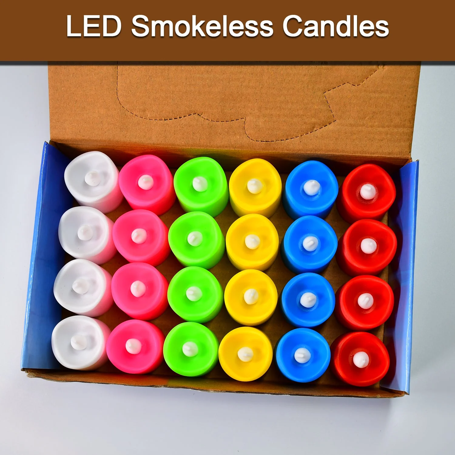 Festive Lighting for Any Occasion: 24 Pack LED Tealight Candles, Diwali (Multicolor) - Image 3