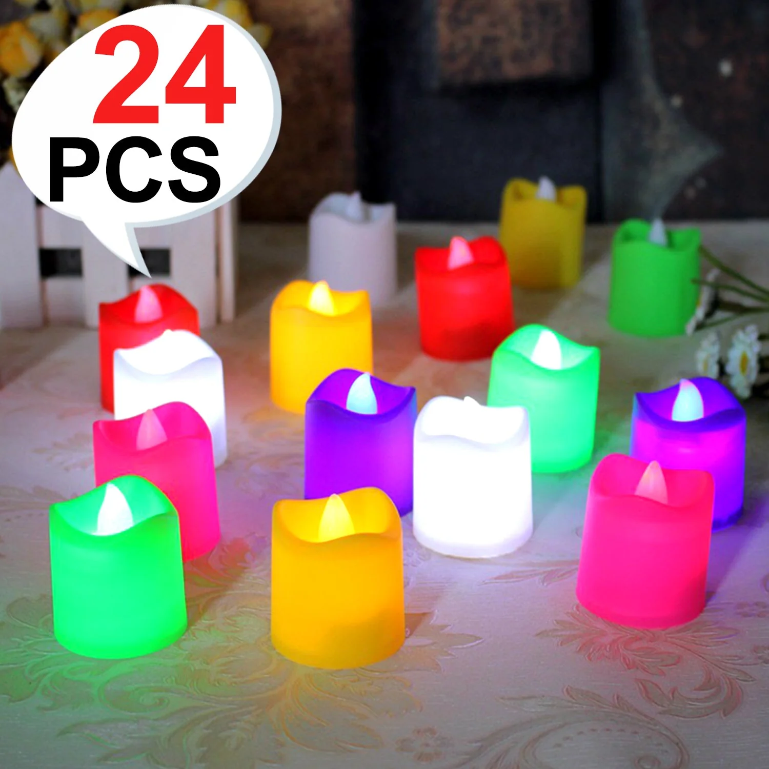 Festive Lighting for Any Occasion: 24 Pack LED Tealight Candles, Diwali (Multicolor) - Image 7